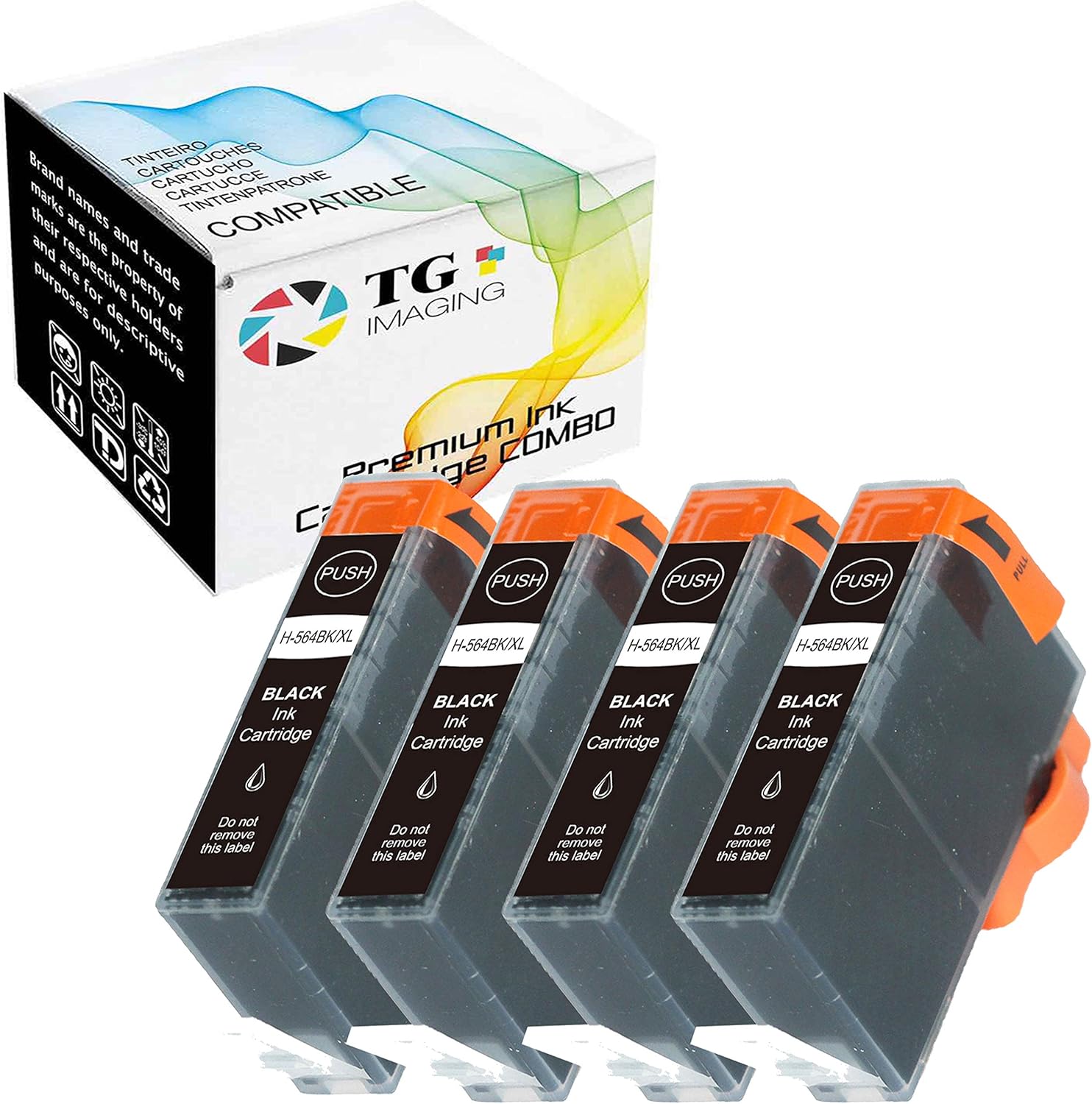 TG Imaging Paquete de 4 cartuchos de tinta compatibles con HP 564 de repuesto para HP 564XL 564 XL para impresora de inyección de tinta 5510 5511