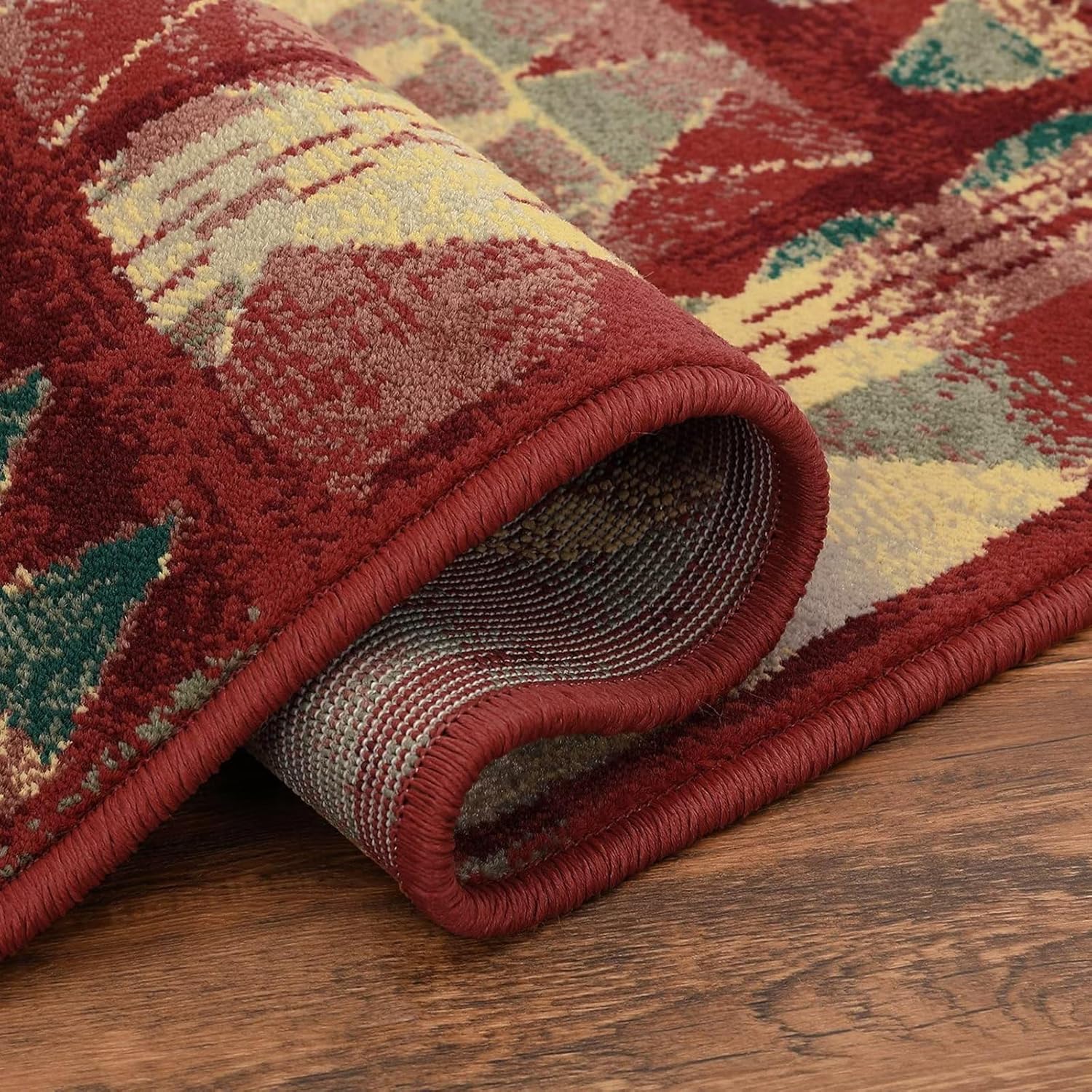 Alfombra de área de 3 x 5 pulgadas, vintage, bohemio, envejecida, diseño floral tribal, antideslizante, parte trasera baja, decoración del hogar,