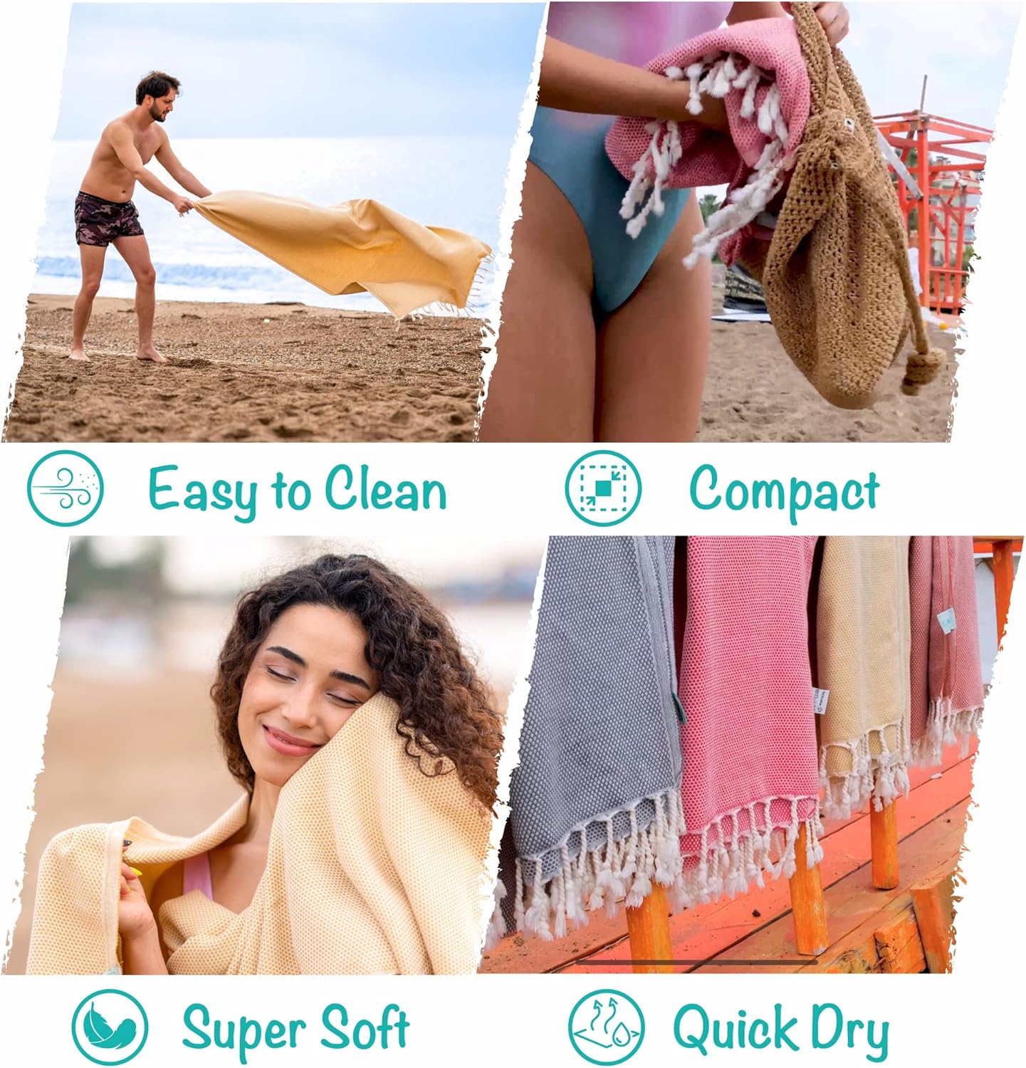 AVO Lozenge – Toalla de playa de 37 x 72 pulgadas, 100 % algodón, súper suave, Easy2clean, de secado rápido, extra grande, ligera, compacta,