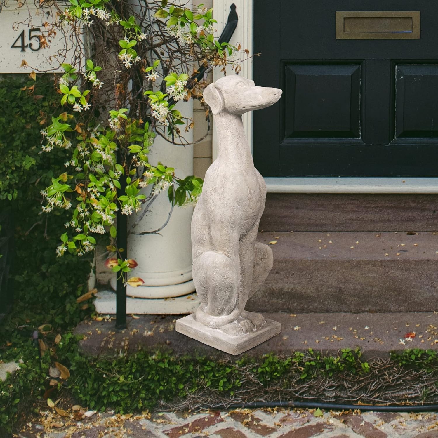 Design Toscano Estatua de perro centinela de galgos italiano Art Deco Whippet