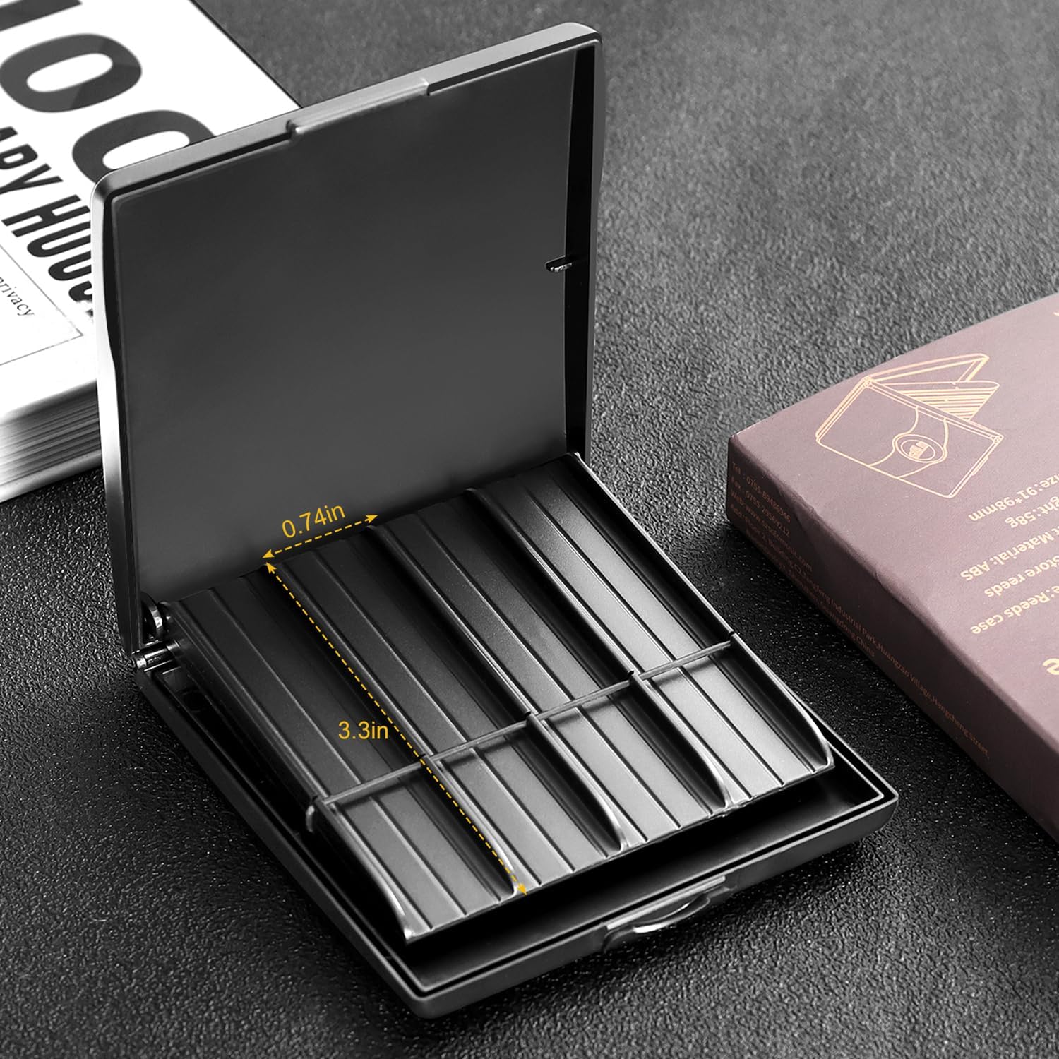 Estuche de almacenamiento para cañas de clarinete, estuche para cañas de saxofón soprano alto tenor, capacidad para 8 piezas (negro)