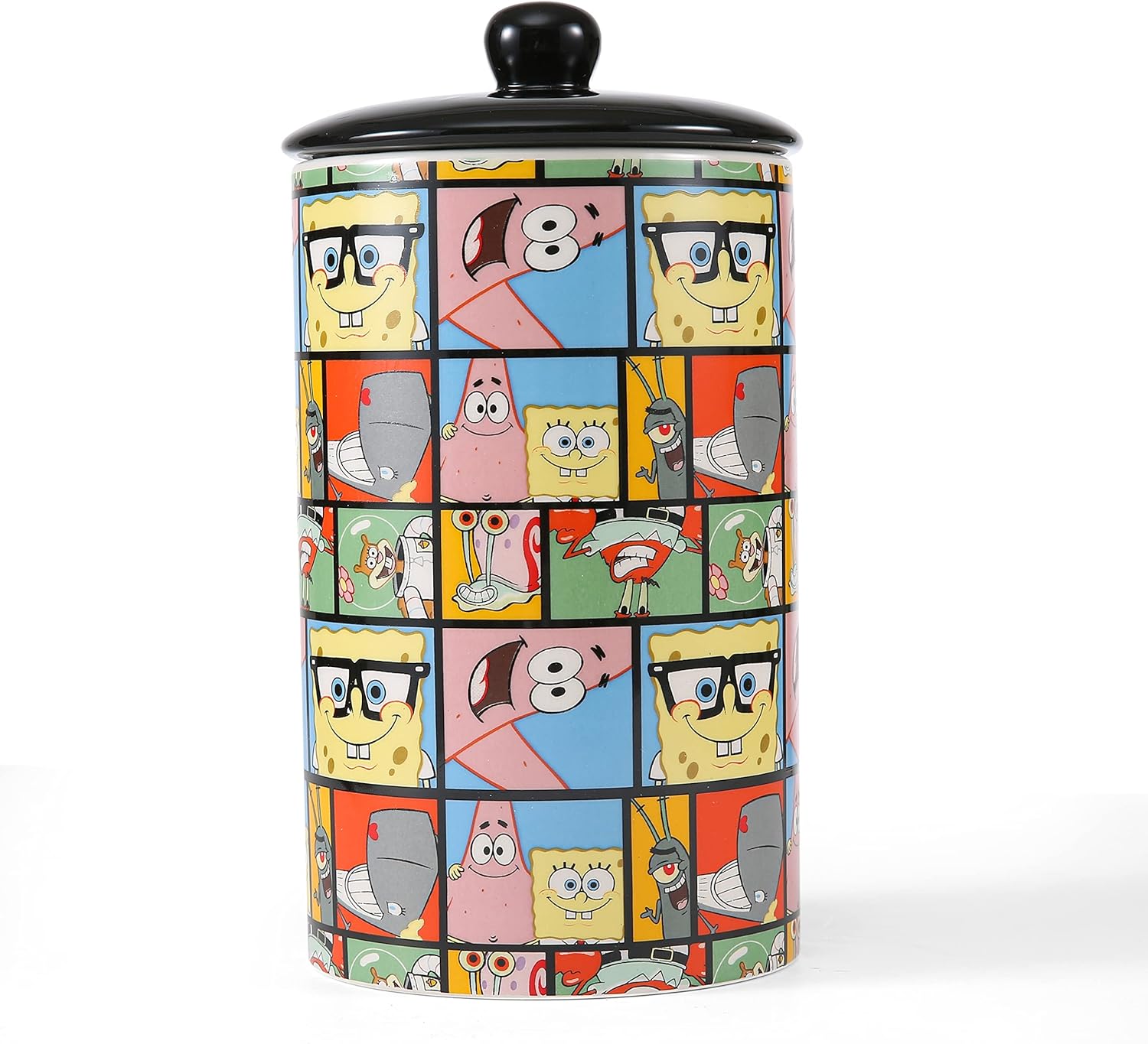 SpongeBob SquarePants for Pets Deco Characters FF16931 – Tarro de cerámica para golosinas para perros de 10 x 5 pulgadas, con tapa, apto para