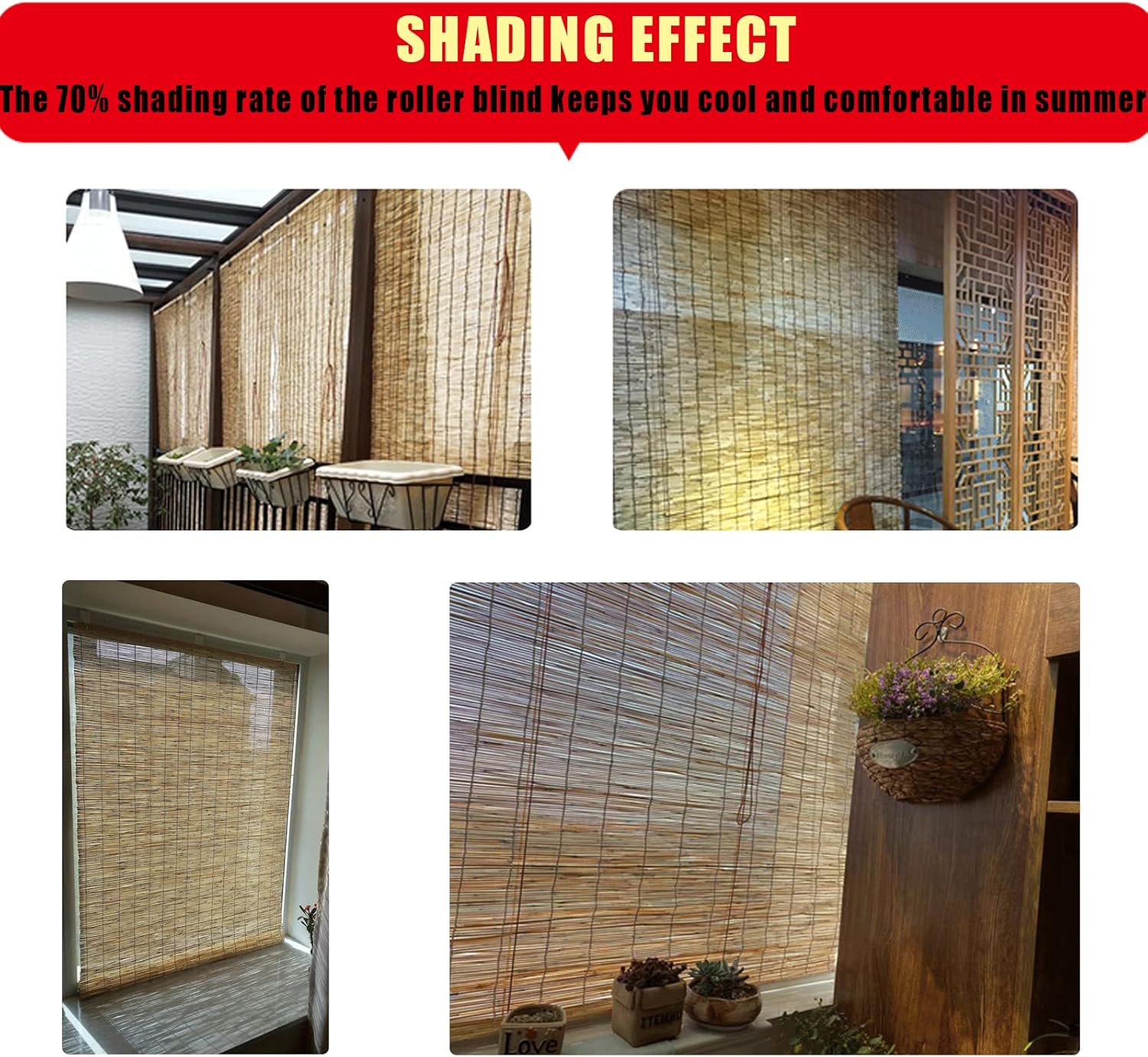 Persianas de bambú para patio, persianas de bambú para patio al aire libre, cortina de junco, cortina de césped, cortina de césped, cortina de