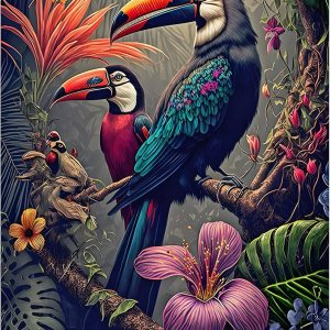 RICUVED Kits de arte de diamantes para adultos, pájaros 5D, flores, kit de arte de diamantes de taladro redondo completo de puntos de diamante, kit RICUVED Kits de arte de diamantes para adultos, pájaros 5D, flores, kit de arte de diamantes de taladro redondo completo de puntos de diamante, kit