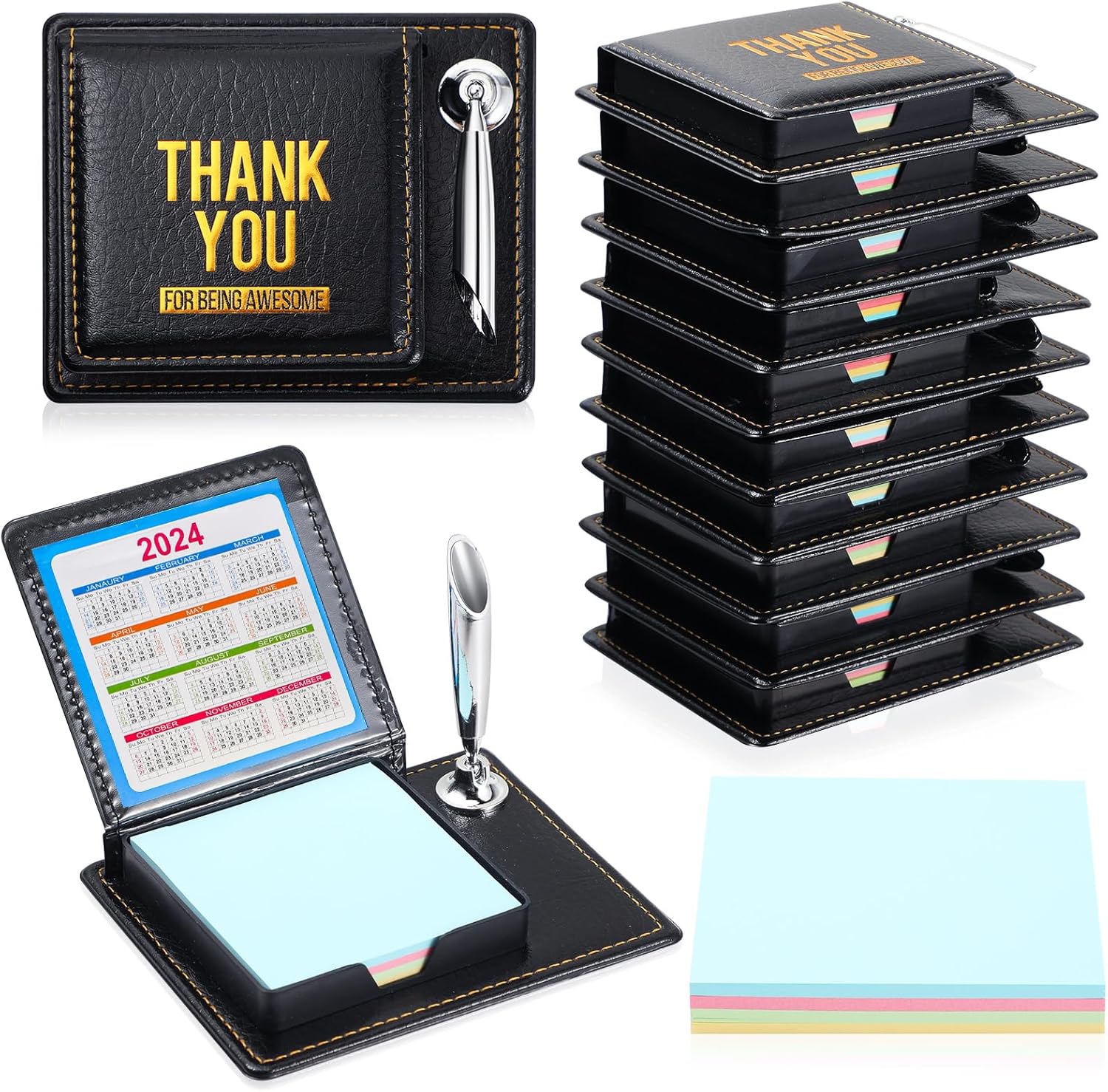 10 soportes para notas adhesivas, regalos de agradecimiento a granel para empleados, compañeros de trabajo, notas adhesivas inspiradoras, soporte