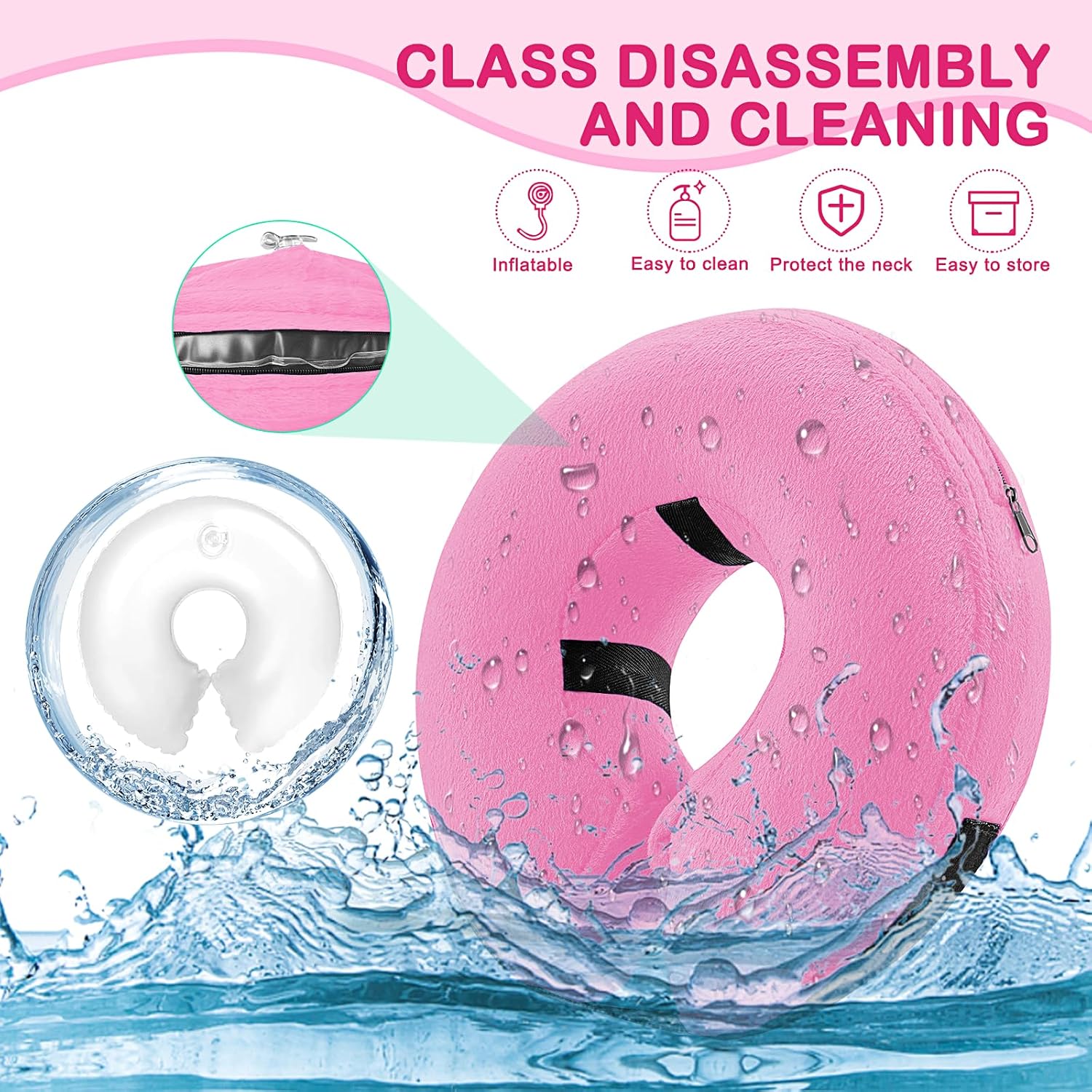 Collar inflable protector para perros y gatos, collar de cono alternativo después de la cirugía, collar de recuperación de mascotas para perros