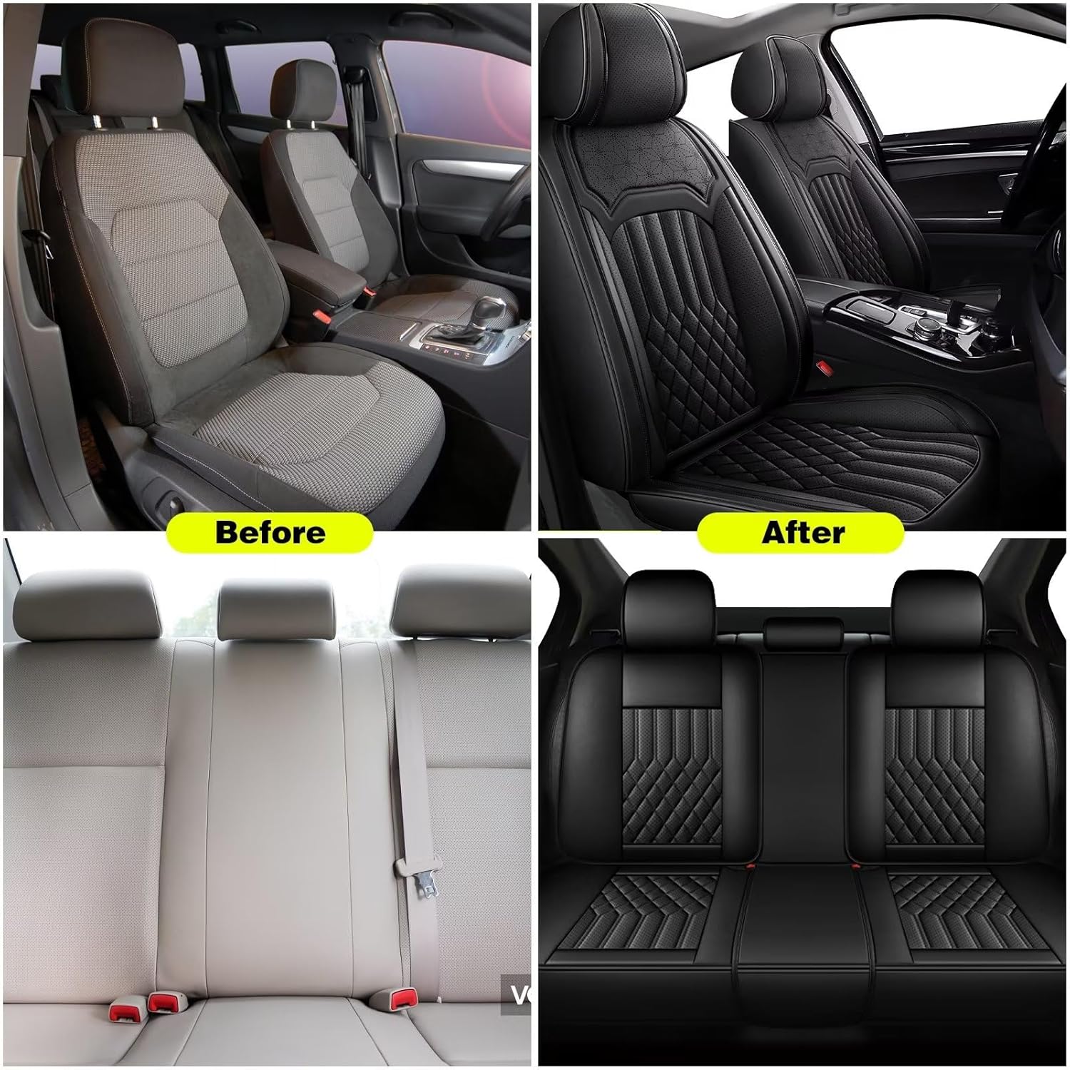 Juego completo de fundas de asiento de automóvil para Ford Ranger 2019-2024, protector de asiento de cuero transpirable impermeable con bolsa de