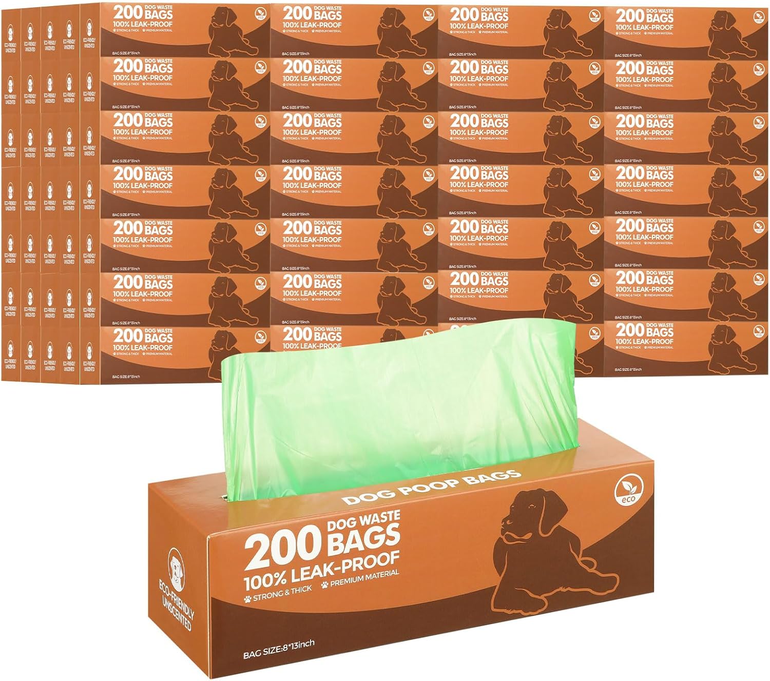 50 rollos de bolsas de basura para perros, 10000 unidades, bolsas de basura para perros, a prueba de fugas, bolsas de plástico gruesas para el