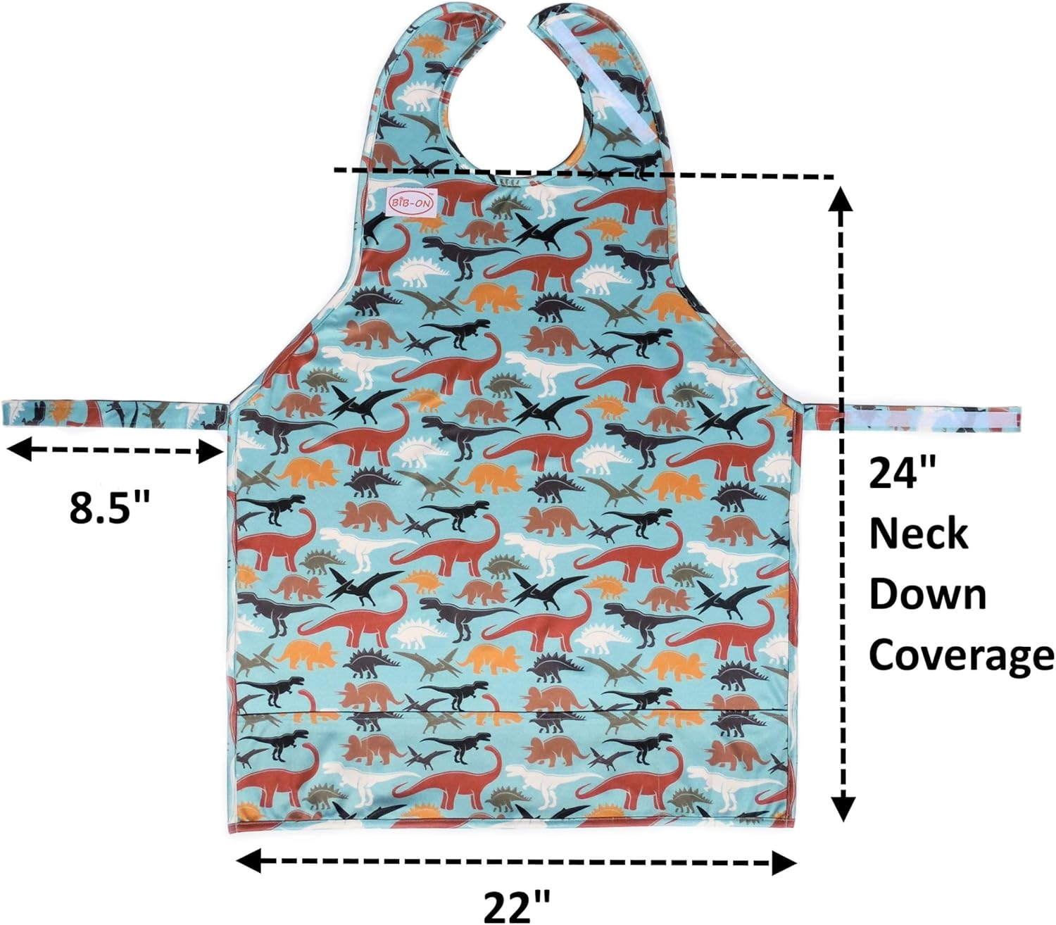 Bib-On XL – Babero y delantal de cobertura completa para niños, niños a partir de 3 años.