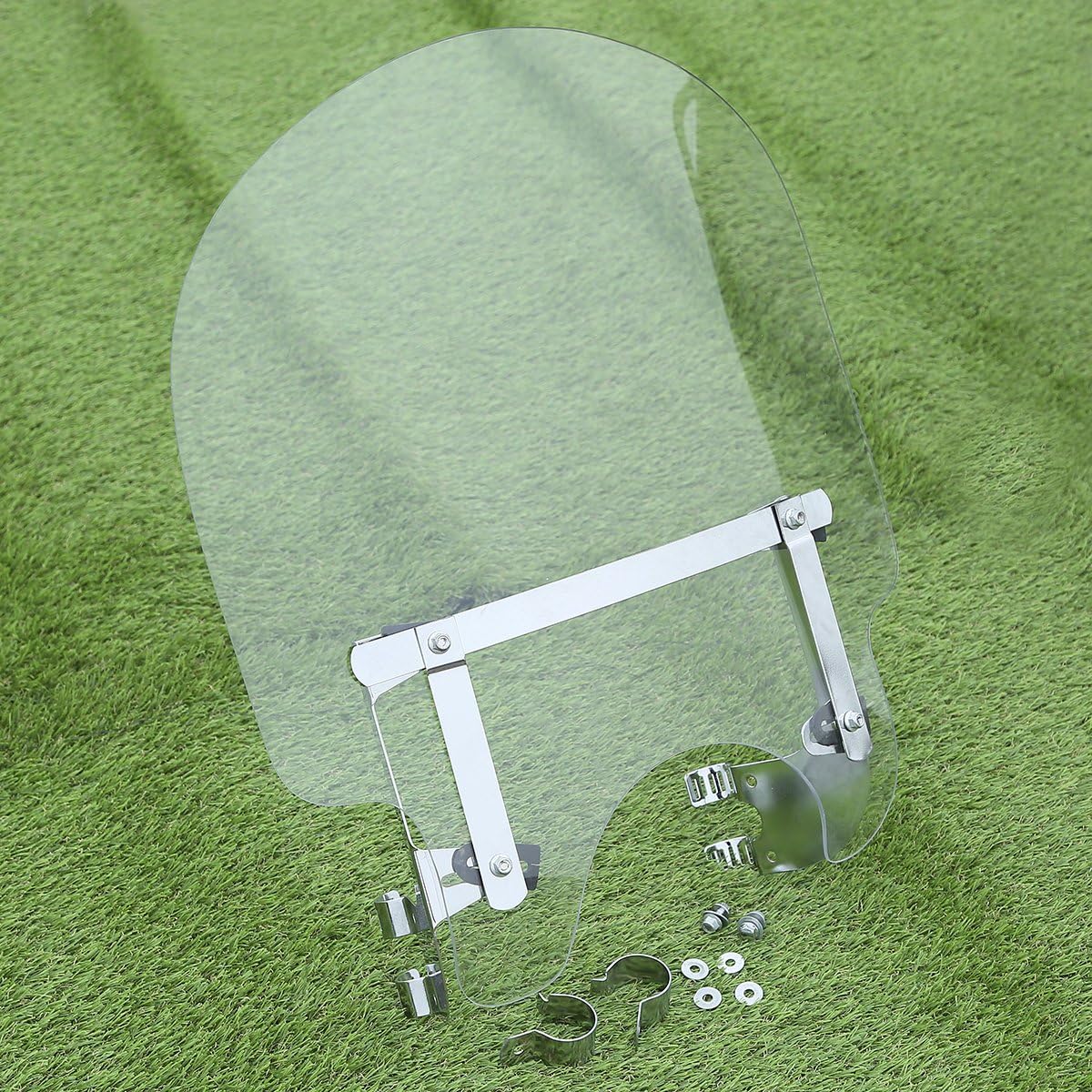 Green-L Parabrisas transparente con abrazaderas de horquillas de 1.535 in para Harley Sportster XL883 XL1200 Dyna Wide Glide Low Rider Fat Bob