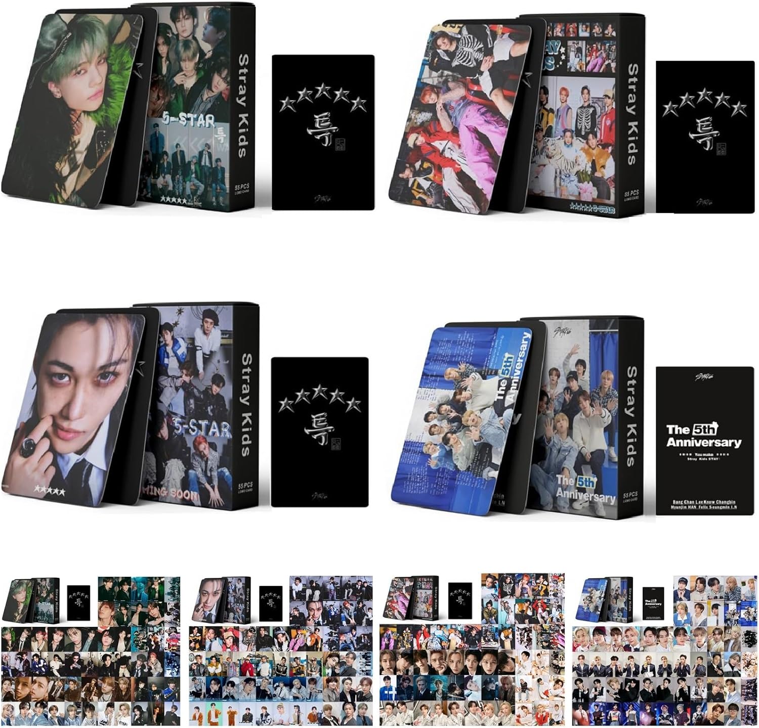 Paquete de 4220 tarjetas fotográficas Stray-Kids Lomo, tarjetas de felicitación para colección (rojo)