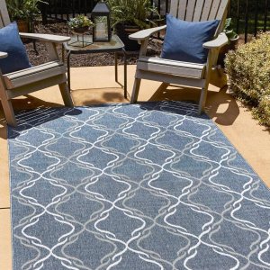Unique Loom Outdoor Trellis Collection – Alfombra rectangular de 4 pies 1 pulgada x 6 pies 1 pulgada, color azul marinomarfil Unique Loom Outdoor Trellis Collection – Alfombra rectangular de 4 pies 1 pulgada x 6 pies 1 pulgada, color azul marinomarfil