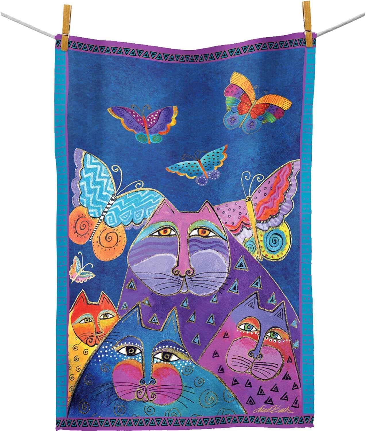 RainCaper Laurel Burch Flutterbyes – Toallas de cocina de 18 x 28 pulgadas, 1 CT  100% algodón súper suave y absorbente