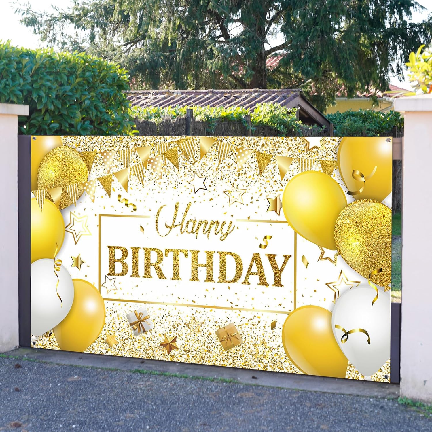 Fondo de decoración de feliz cumpleaños, cartel de fondo de cumpleaños con purpurina, pancarta de feliz cumpleaños, suministros de fiesta de