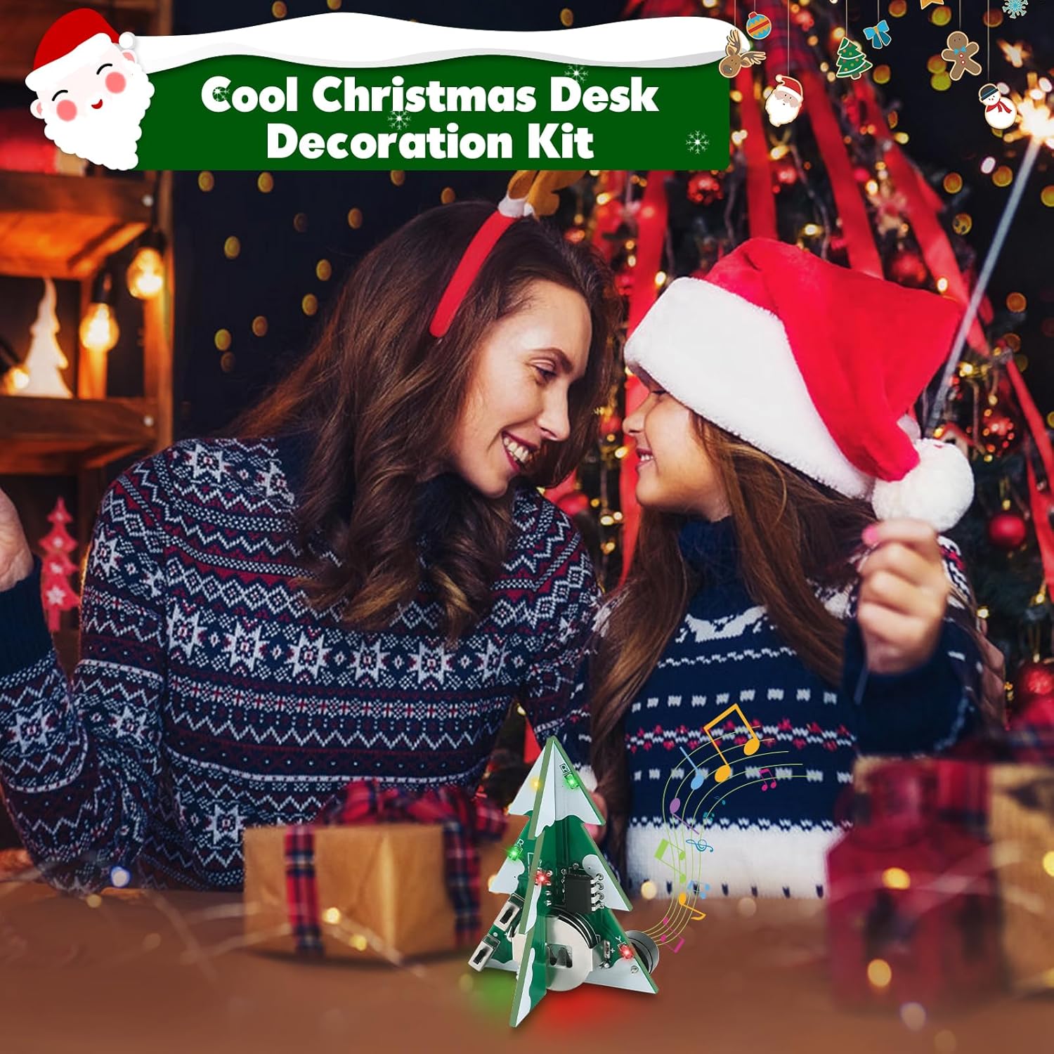 MiOYOOW SMDSMT – Kit de soldadura para árbol de Navidad, colorido LED intermitente, kit de electrónica para bricolaje, kit de práctica de soldadura