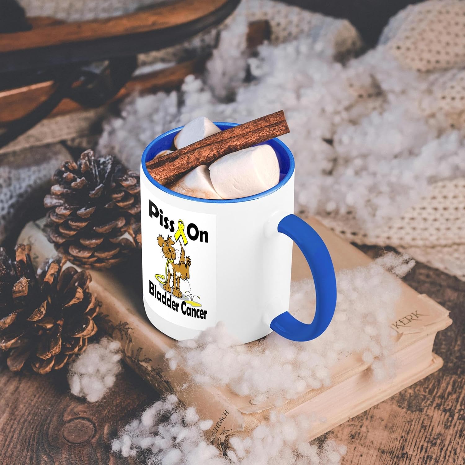 3dRose Mear en el diseño de la causa de la cinta de concientización del cáncer de vejiga – Tazas (mug_115793_11)