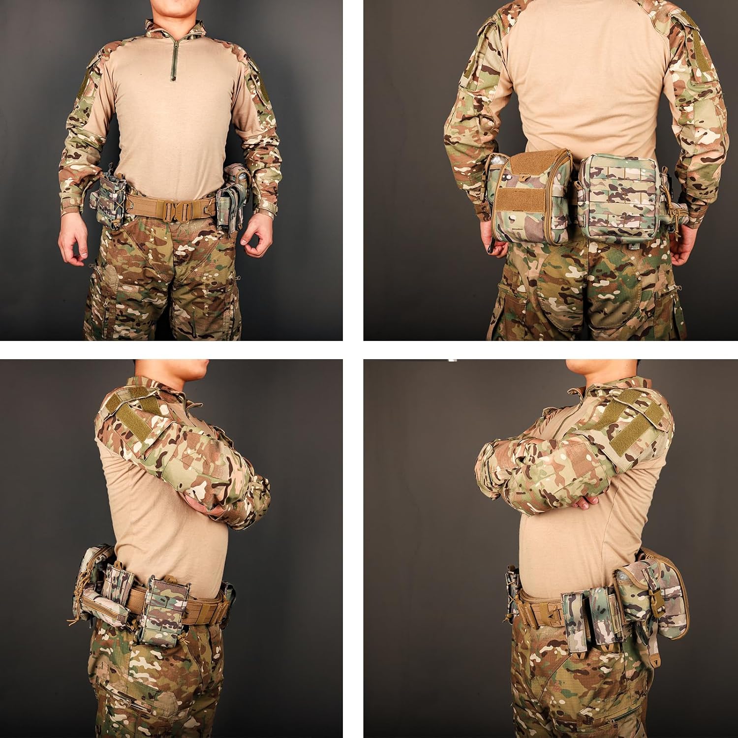 YAKEDA Molle – Cinturón táctico de combate para cinturón de combate de liberación rápida, cinturón de airsoft, cinturones resistentes, 8 piezas