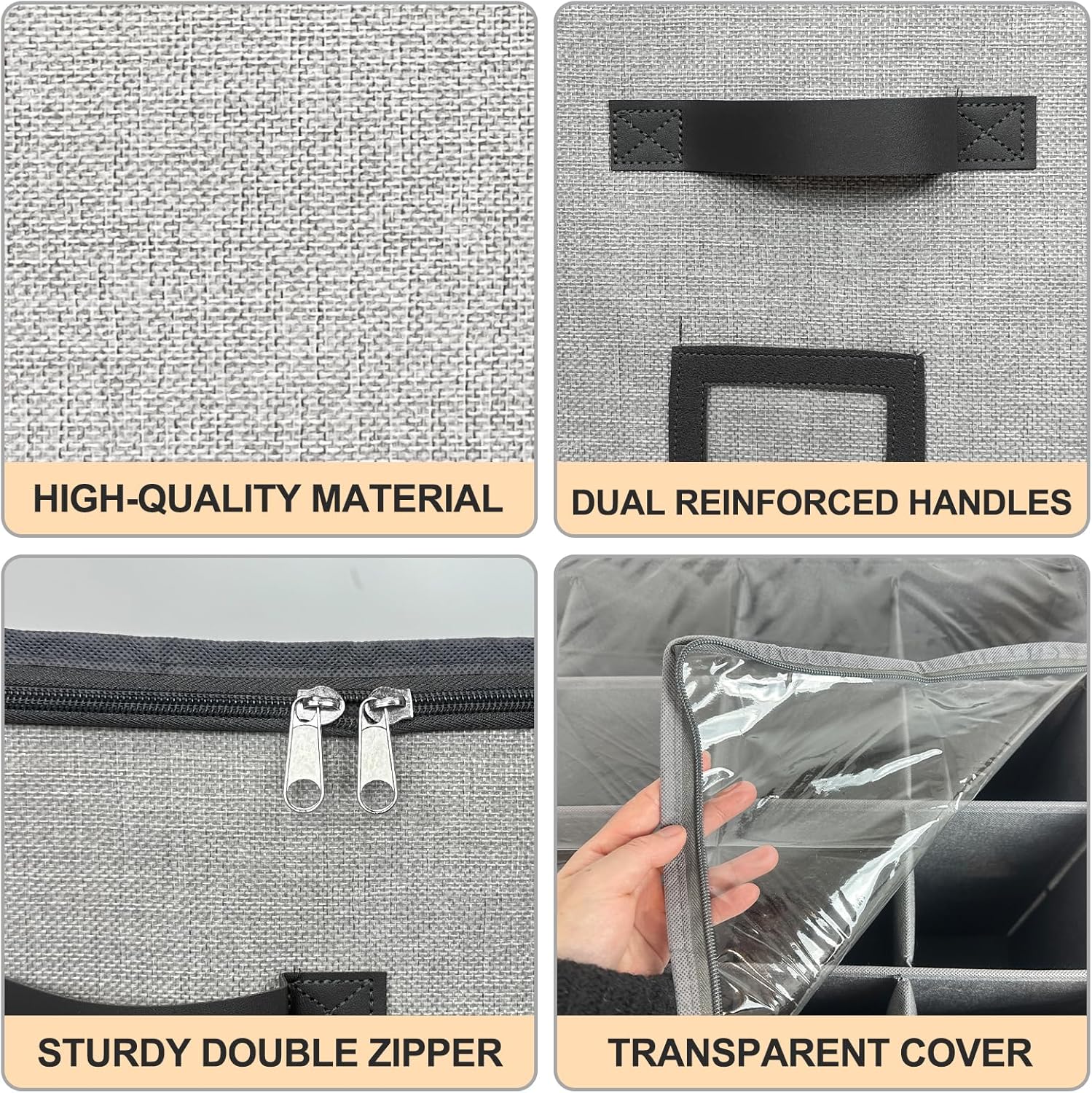 VERONLY Organizador grande de zapatos para armario (21 pulgadas de largo x 17 pulgadas de ancho x 13 pulgadas de alto), 16 pares de contenedores de