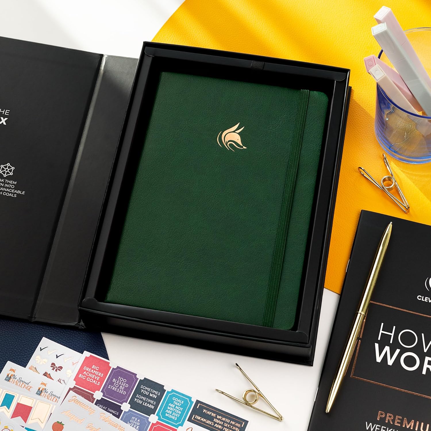 Clever Fox – Agenda edición de alta calidad, semanal y mensual para aumentar tu productividad, gestionar el tiempo y alcanzar tus objetivos, sin