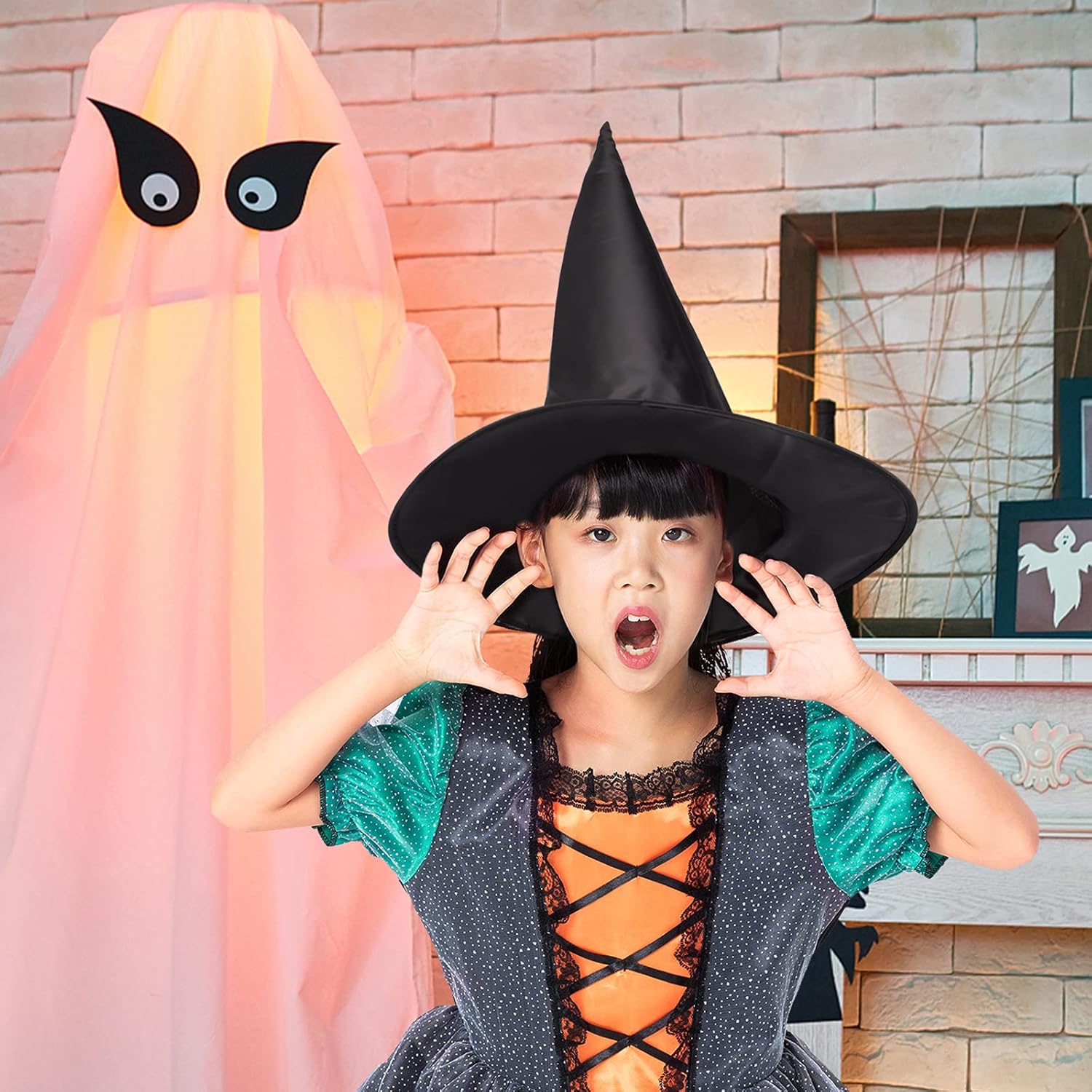 8 sombreros de bruja, decoraciones de sombreros de bruja de Halloween, disfraz de Halloween y sombrero de bruja de cosplay, regalos de fiesta para