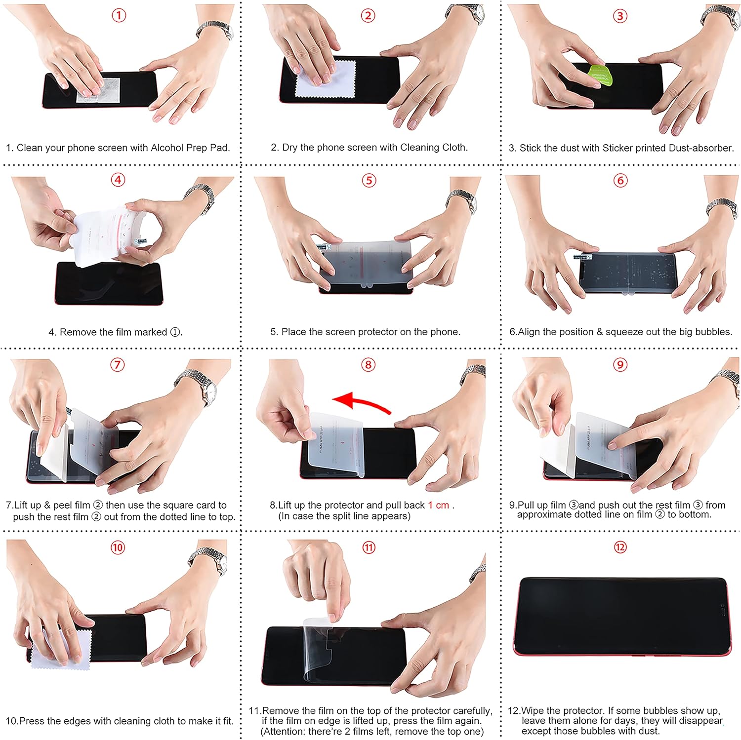 Orzero (2 juegos de 4 paquetes compatibles con Samsung Galaxy Z Fold 5 5G, 2 protectores de pantalla frontal de poliuretano termoplástico (TPU) y 2