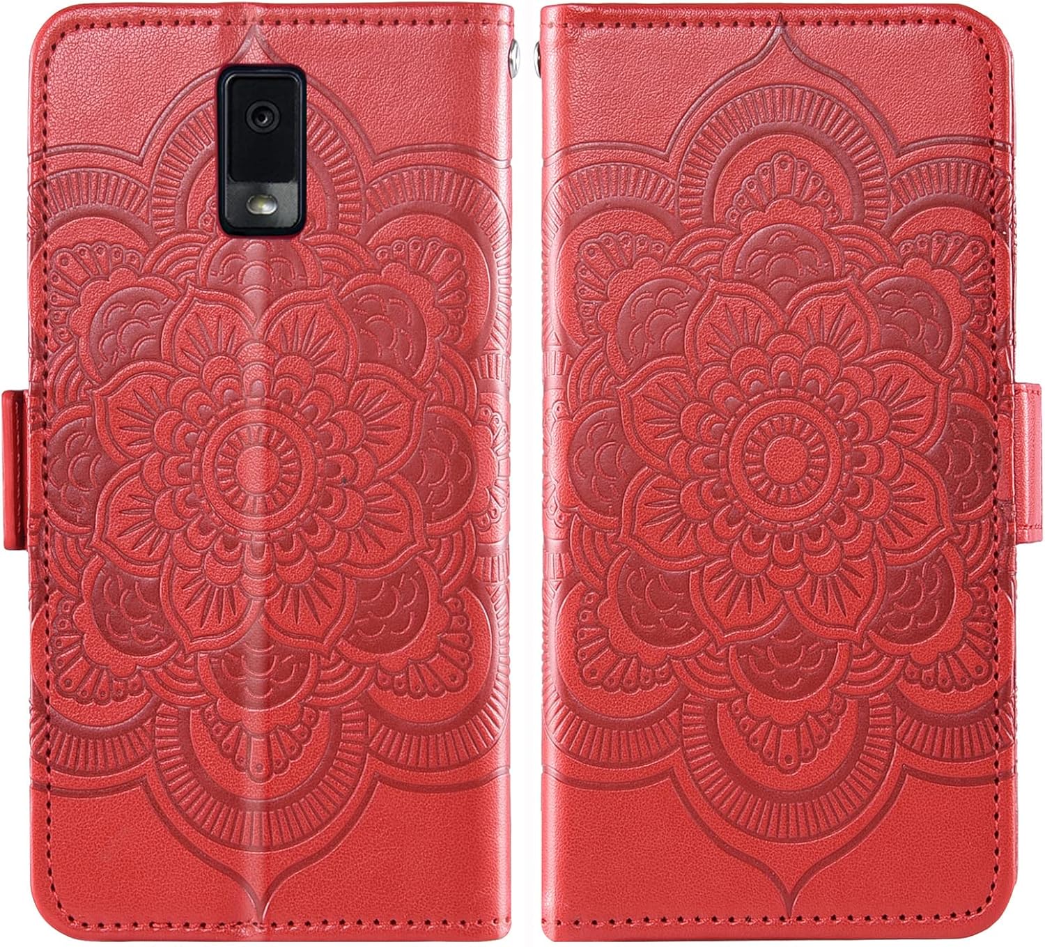 Asuwish Funda para teléfono Tracfone BLU View 3 B140DL con protector de pantalla de vidrio templado y soporte para tarjeta de crédito con soporte