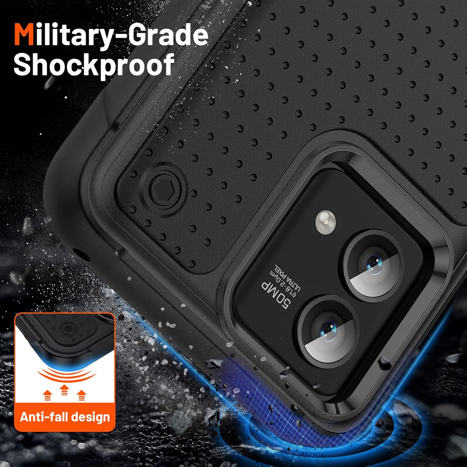 Warsia Funda para Moto G Stylus 5G 2023, con protector de pantalla, probada contra caídas de grado militar, funda protectora resistente a prueba de