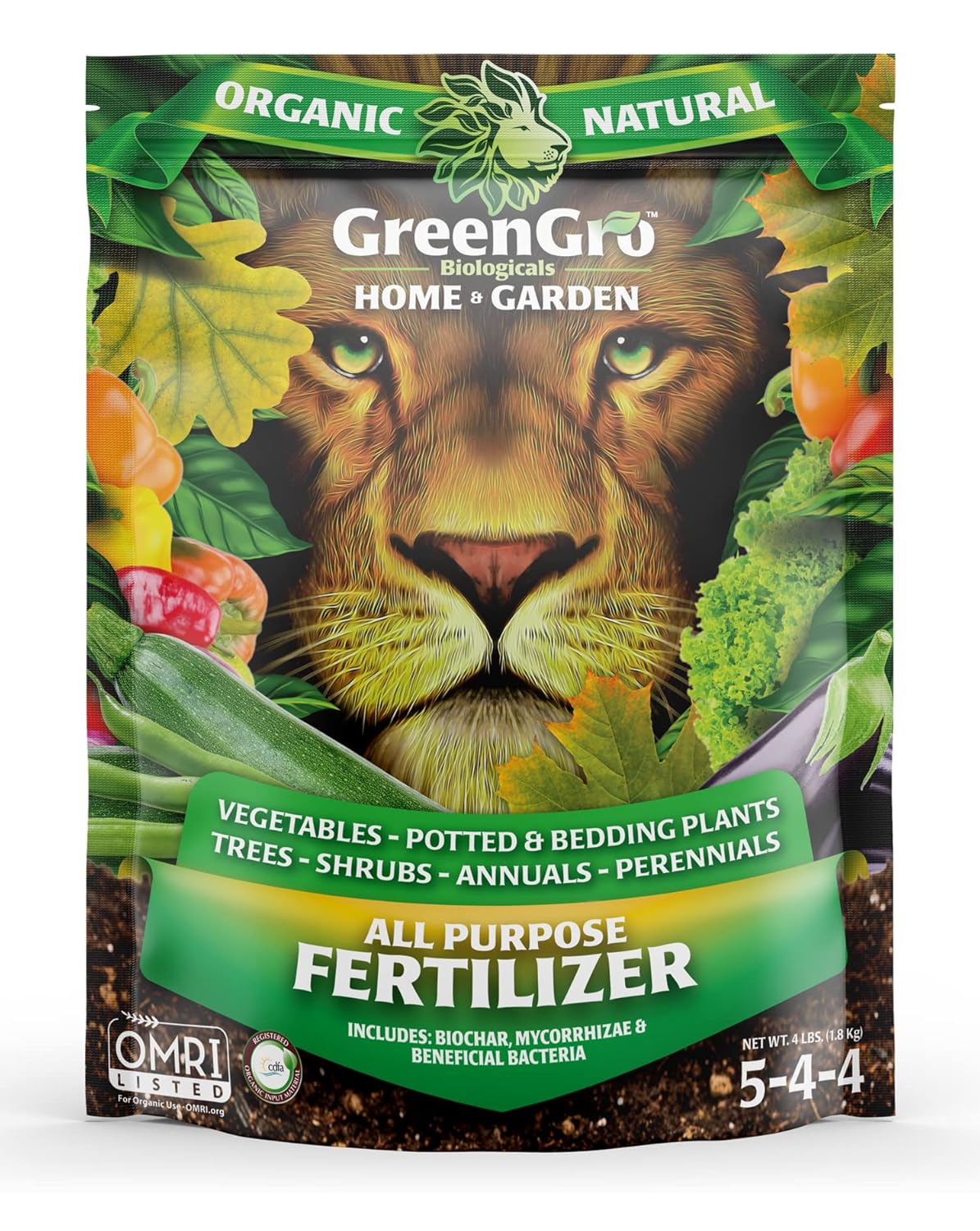 GreenGro Fertilizante orgánico multiusos  Alimento para plantas de interior y exteriorIdeal para huertos y plantas de interiorNutrientes avanzados