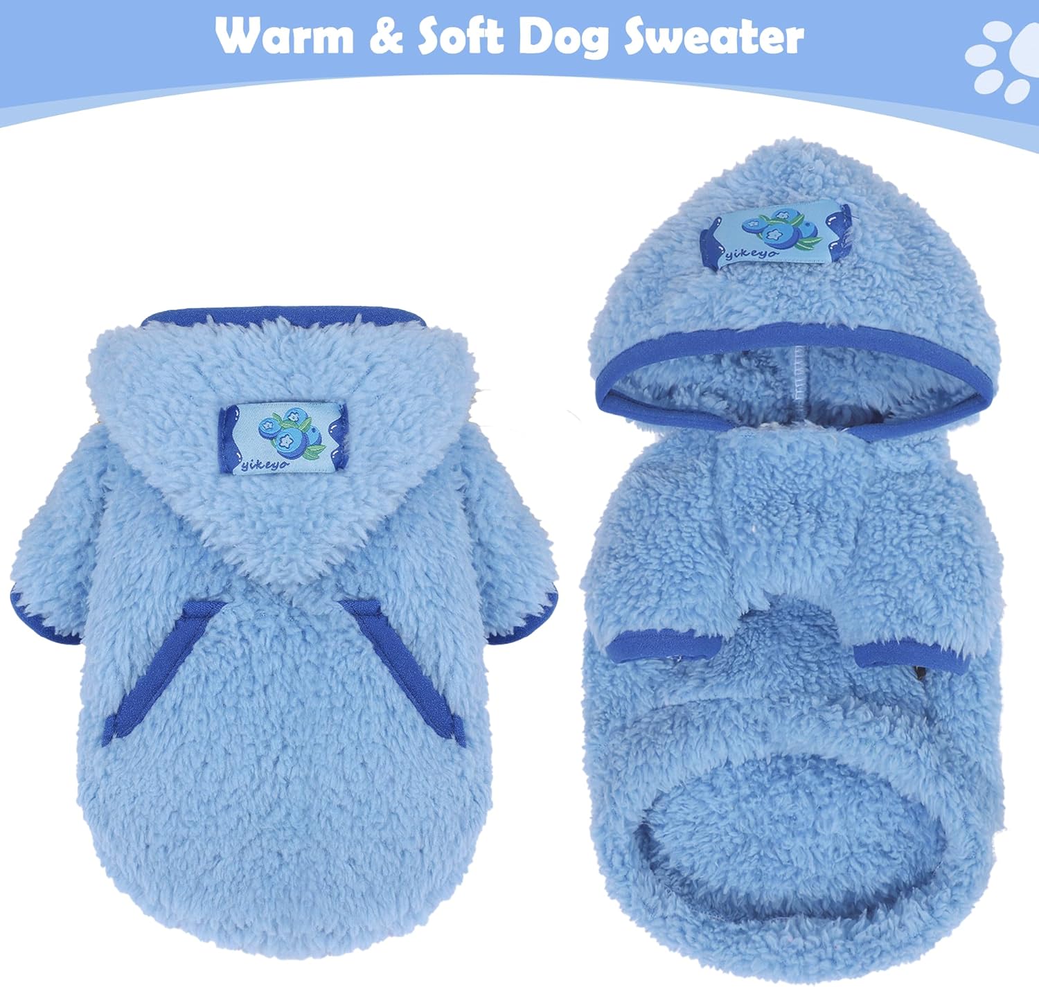 Suéter pequeño de forro polar con capucha para perros pequeños, hembras y niños, ropa cálida de invierno para cachorros para Chihuahua, taza de té,