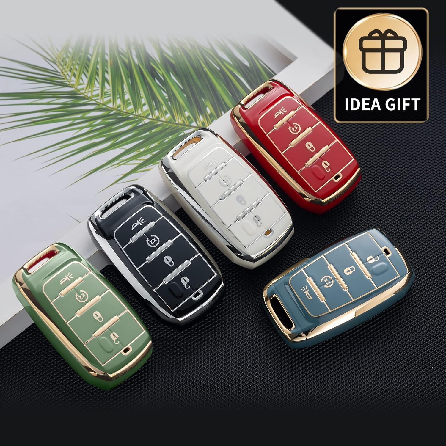 Compatible con funda para llavero Dodge con cordón de cuero, funda de protección para llave de automóvil para Dodge RAM 1500 2500 3500 4500 5500