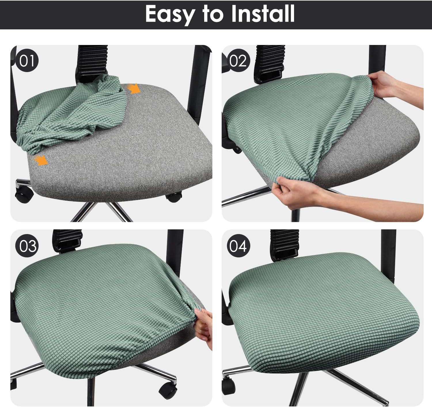 Funda de elastano elástica para asiento de silla, extraíble y lavable, funda protectora para silla de comedor, oficina, hotel, banquete, boda,