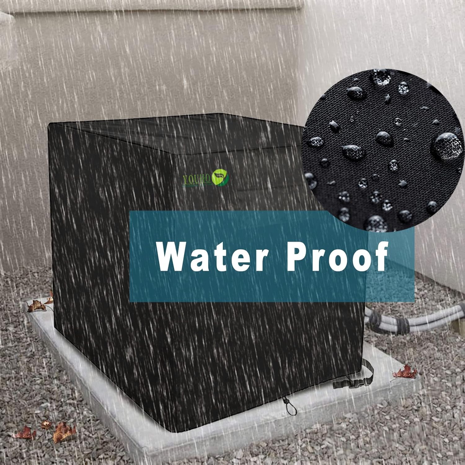 YOUHO Cubierta de aire acondicionado para unidades exteriores, cubierta de CA duradera, tela resistente al agua, diseño resistente al viento,