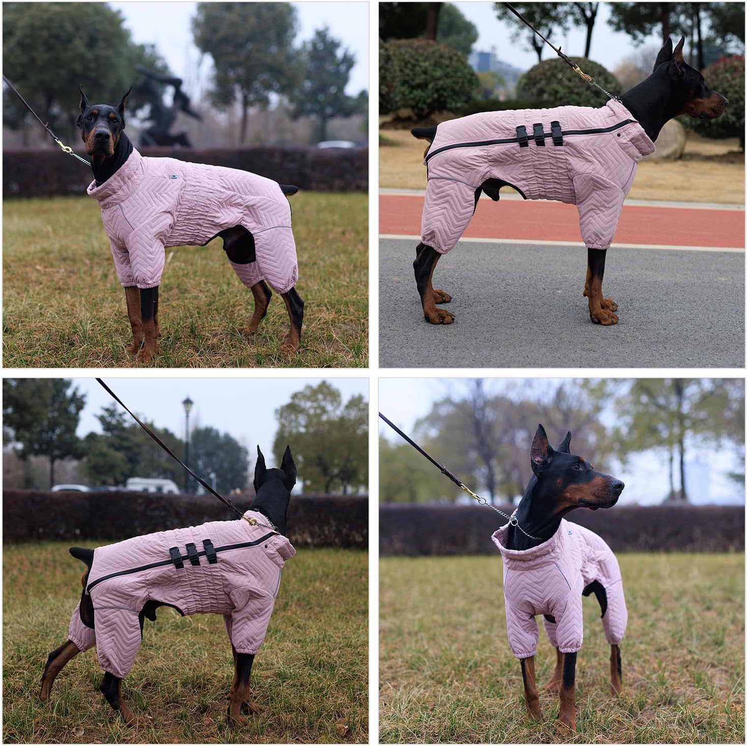 Abrigo cálido para perro, chaleco de doble capa para perro, 4 patas cubiertas, resistente al viento, impermeable, reflectante, chaleco cálido para