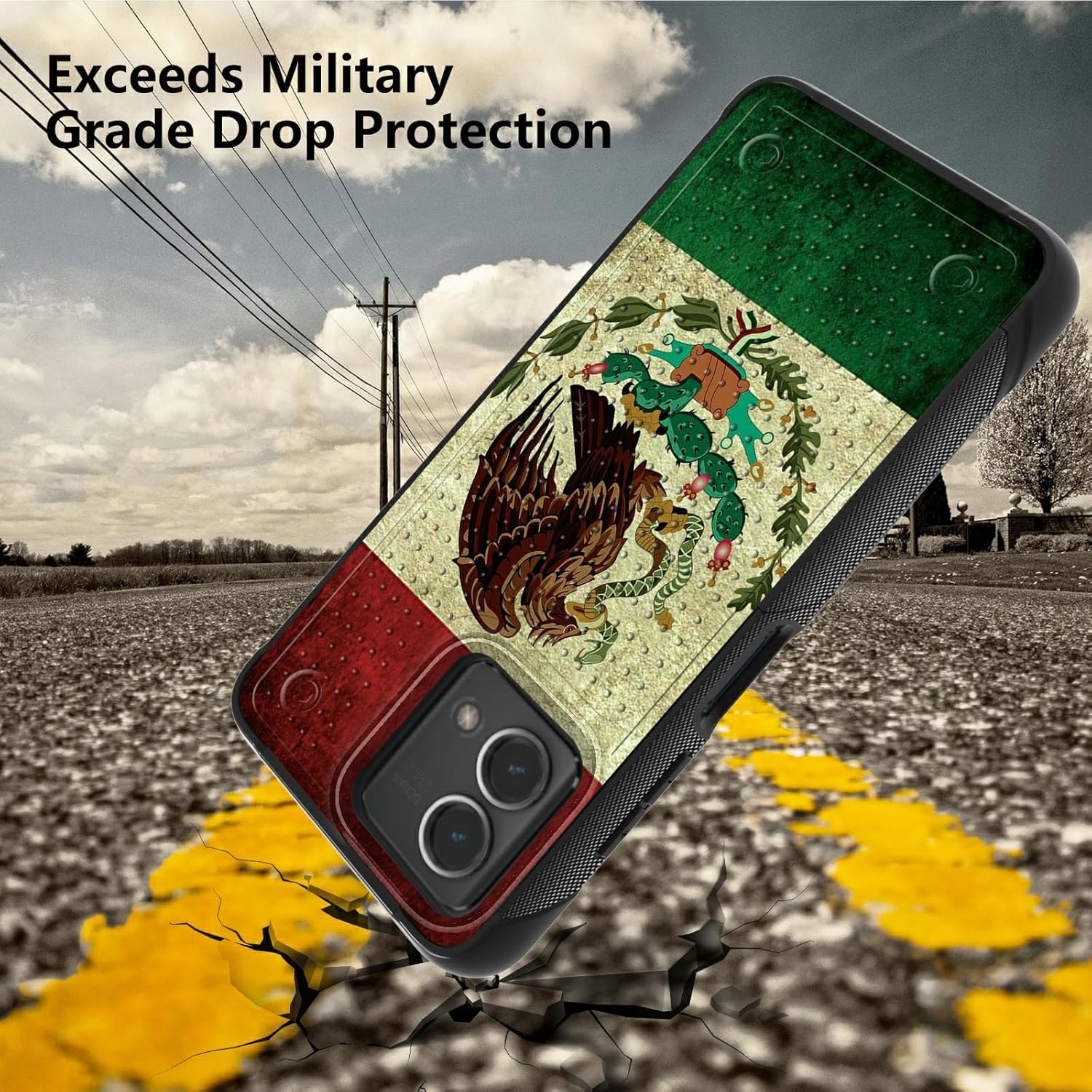 Rossy Funda para Moto G Stylus 5G 2023 (paquete de 2) con protector de pantalla, bandera mexicana vintage de México, protección resistente, carga