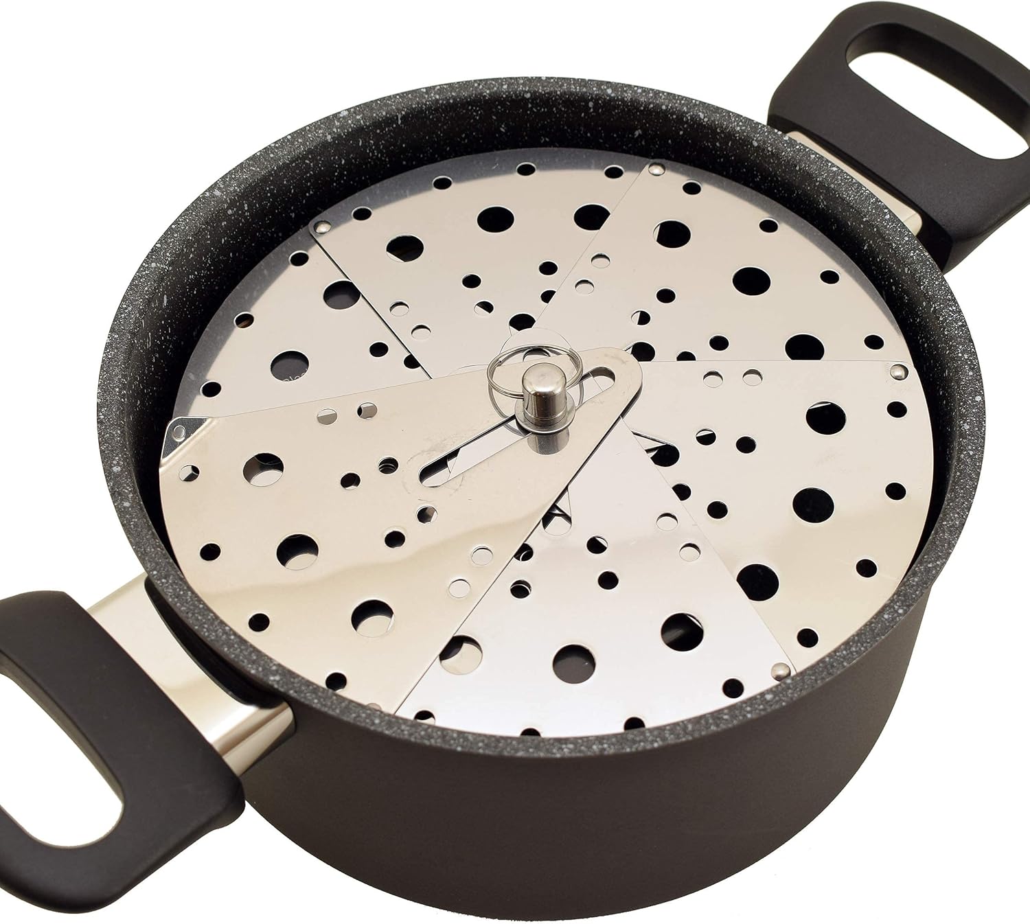 Otoshibuta – Tapa abatible de acero inoxidable ajustable de 5.5 a 9.1 pulgadas de tamaño flexible