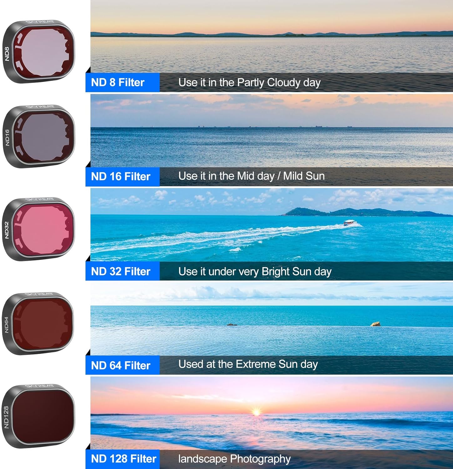 Filtro ND Mini 4 Pro, filtro polarizador multicapa, juego de filtros de lente de cámara para DJI Mini 4 Pro Dron, accesorios de 6 unidades
