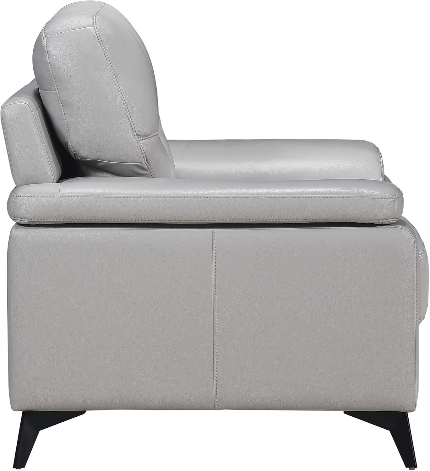 Homelegance Sofá de cuero de 89″, gris plateado
