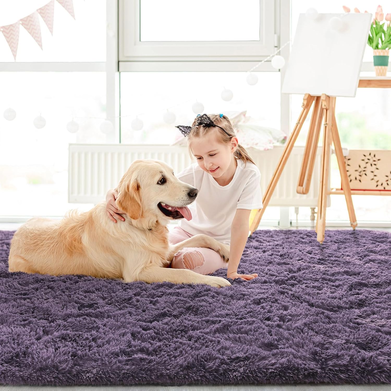 LOCHAS – Alfombras de interior ultrasuaves y modernas, peludas, para sala de estar, ideal para decoración del hogar, del dormitorio del bebé o de
