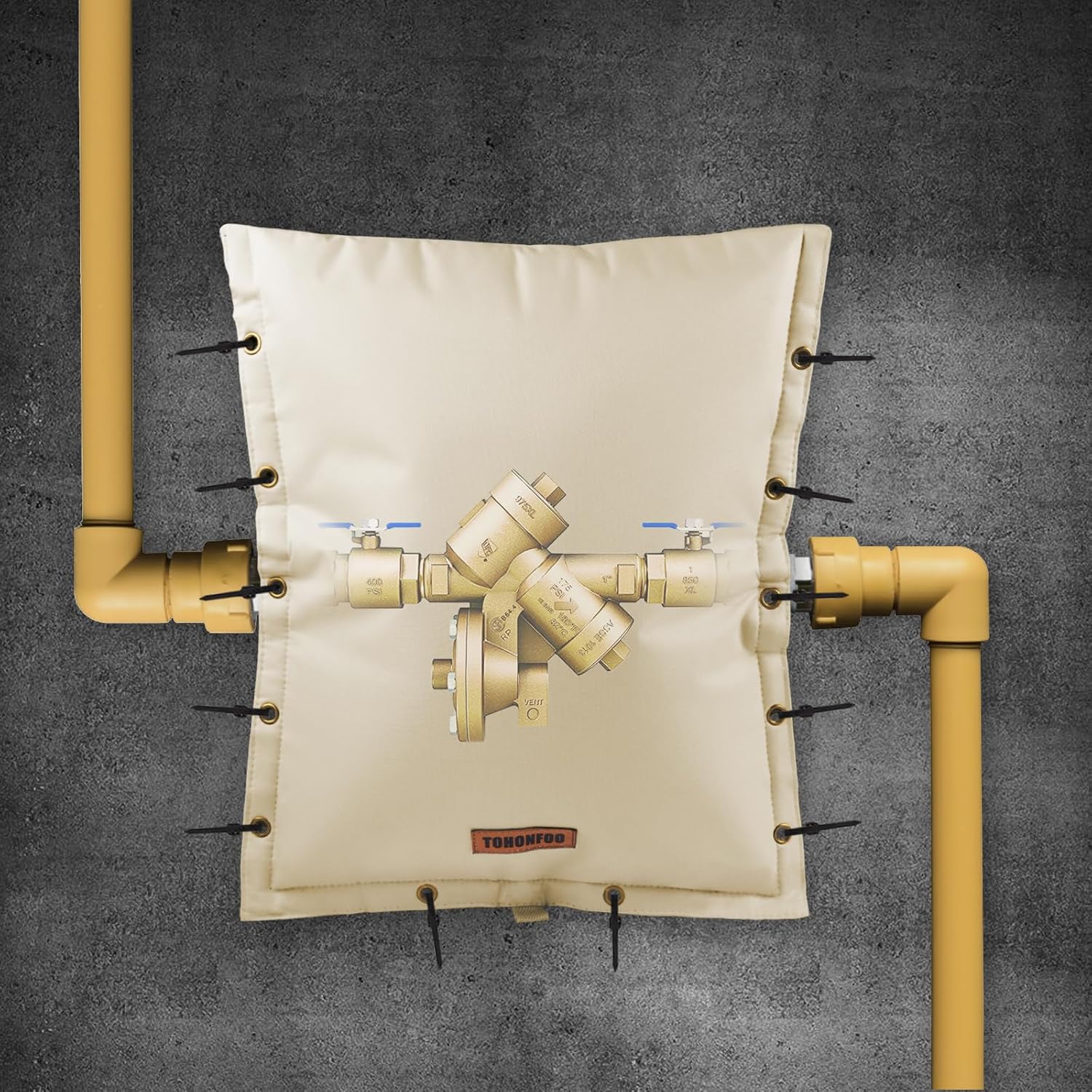 Cubierta de aislamiento de tubería para prevención de reflujo de apertura de 3 vías (5 F), cubierta de válvula de riego de rociador, cubierta de