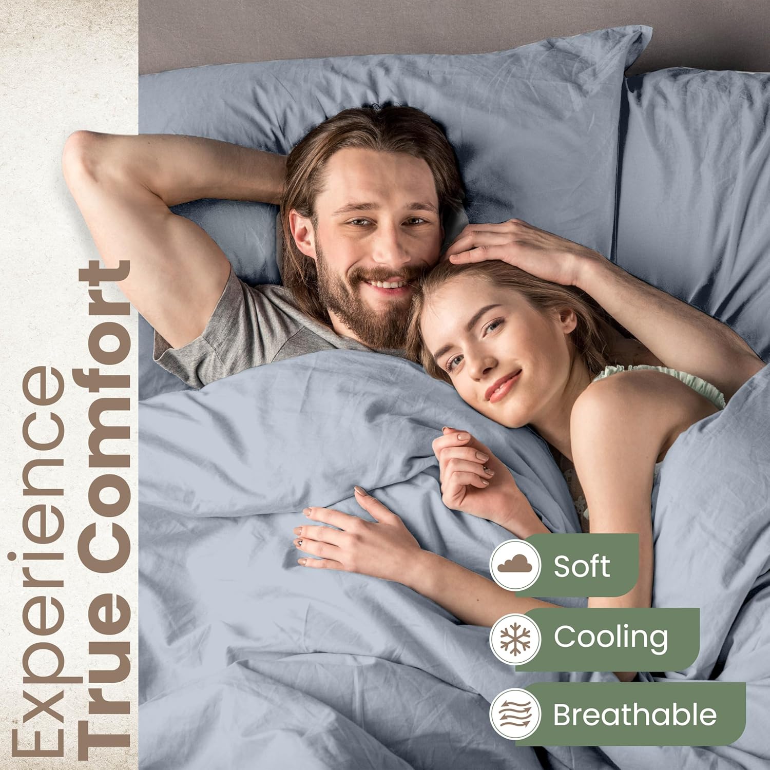 EcoPure – Juego de sábanas de 3 piezas tamaño individual  Sábanas 100% algodón orgánico  Sábanas lavadas cómodas  Enfriamiento  Sábanas de bolsillo