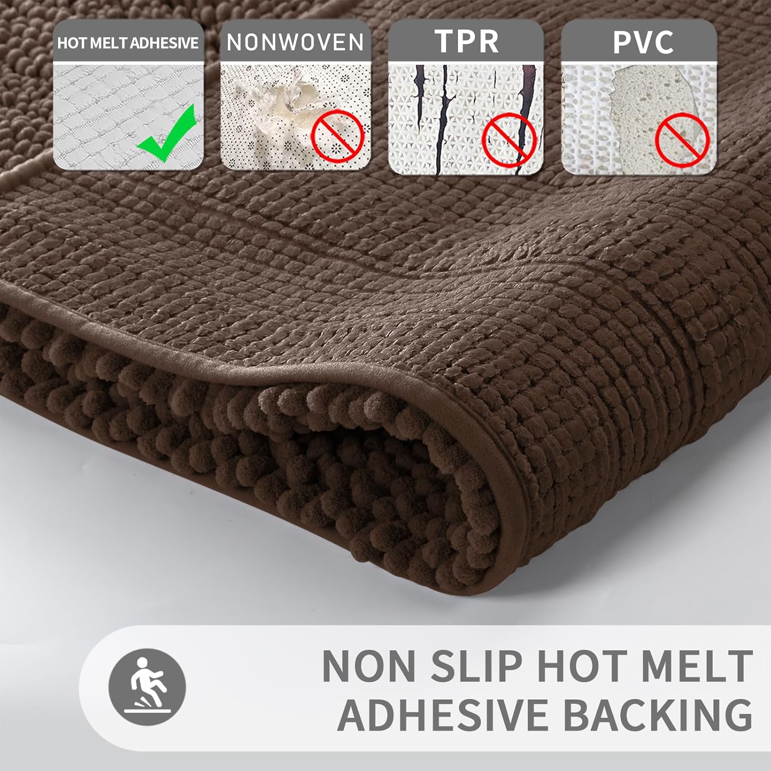 Yimobra Tapete para baño, antideslizante, de secado rápido, extra grueso y súper absorbente, de microfibra de lujo, esponjoso, lavable, suave, para