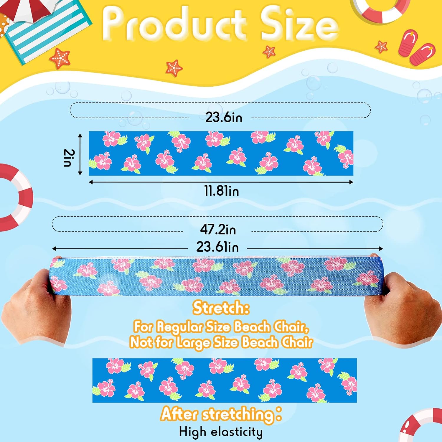 Boao Paquete de 8 bandas de toalla para sillas de playa, clips de toalla de crucero para sala de estar, playa, piscina, soporte para toallas, correa