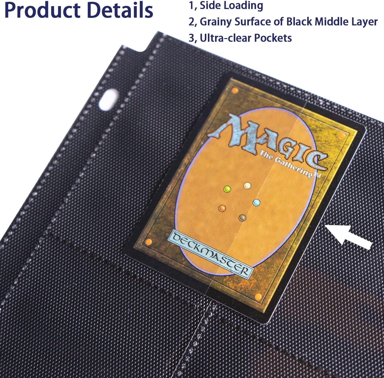 Paquete de 20 fundas negras de 360 bolsillos para tarjetas coleccionables, fundas gruesas de doble cara para tarjetas de juego para carpeta de 3