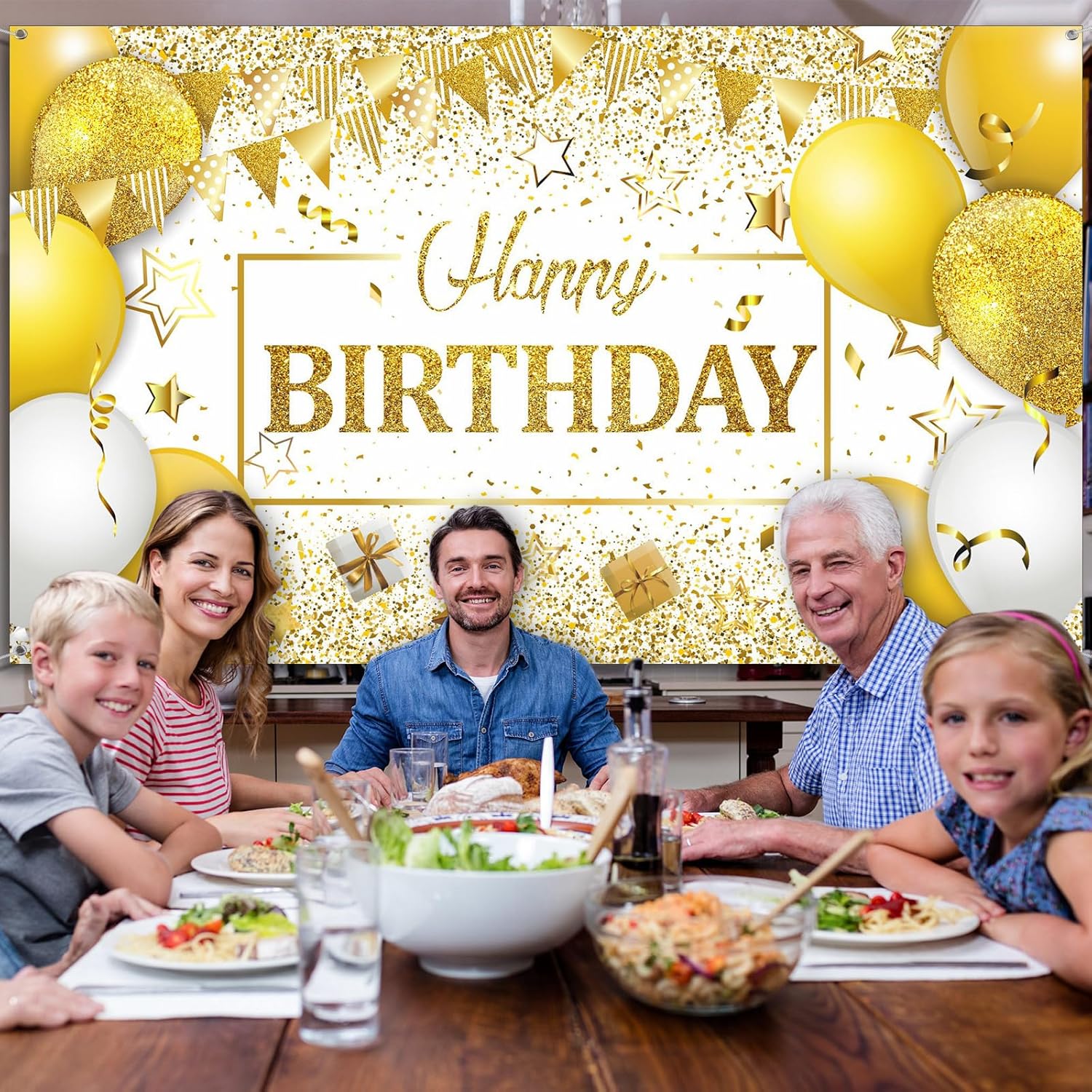 Fondo de decoración de feliz cumpleaños, cartel de fondo de cumpleaños con purpurina, pancarta de feliz cumpleaños, suministros de fiesta de