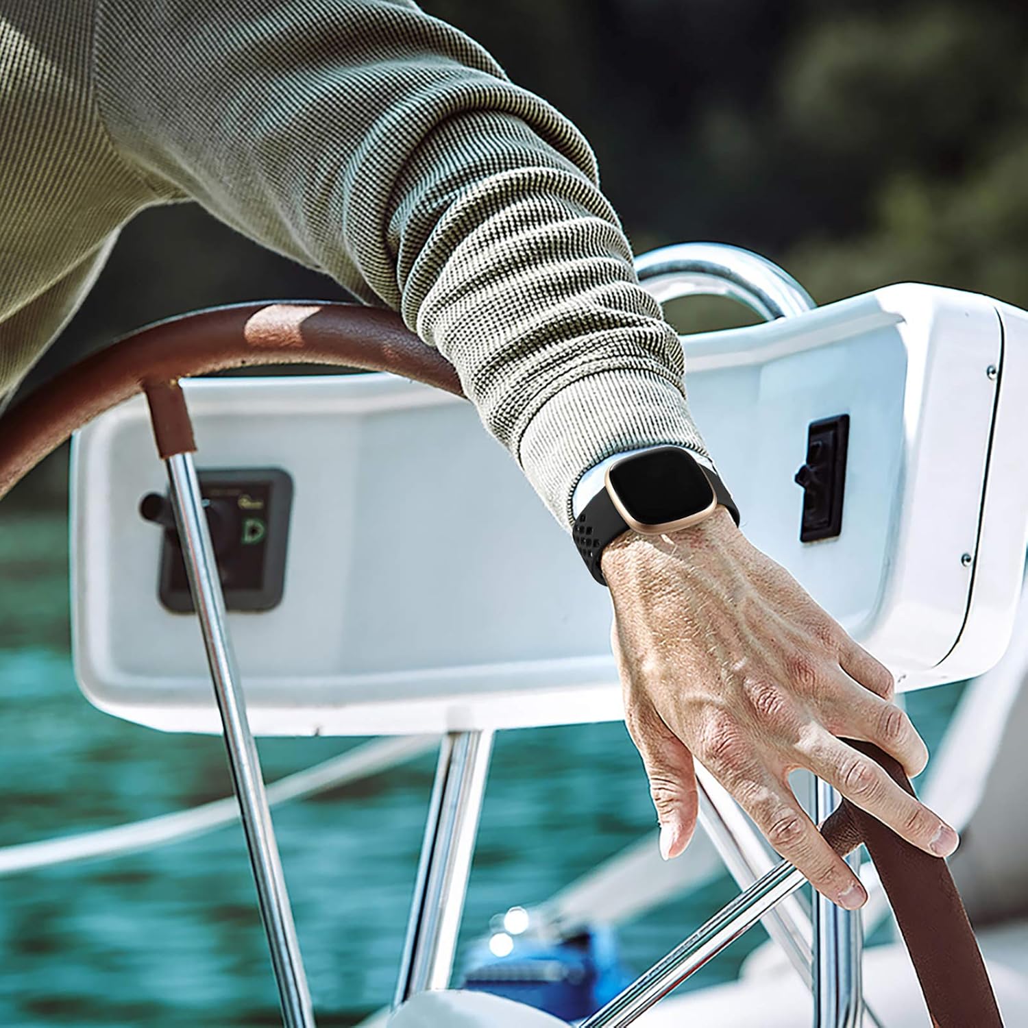 Maledan Compatible con Fitbit Sense Band Fitbit Versa 3 Band Fitbit Sense 2 Band Fitbit Versa 4 Bandas, correa de reloj deportiva impermeable