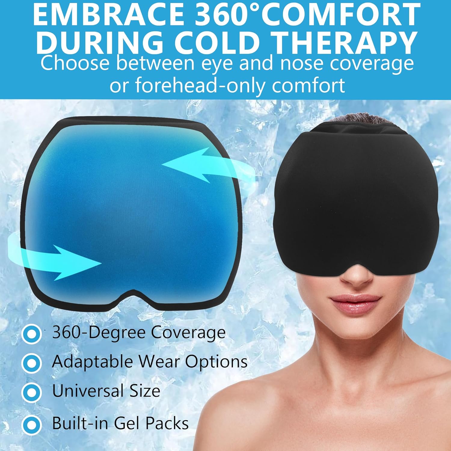 Tilcare – Kit de terapia de frío  Calcetines de gel reutilizables para pies de hielo, gorra fría y guantes de hielo para neuropatía por