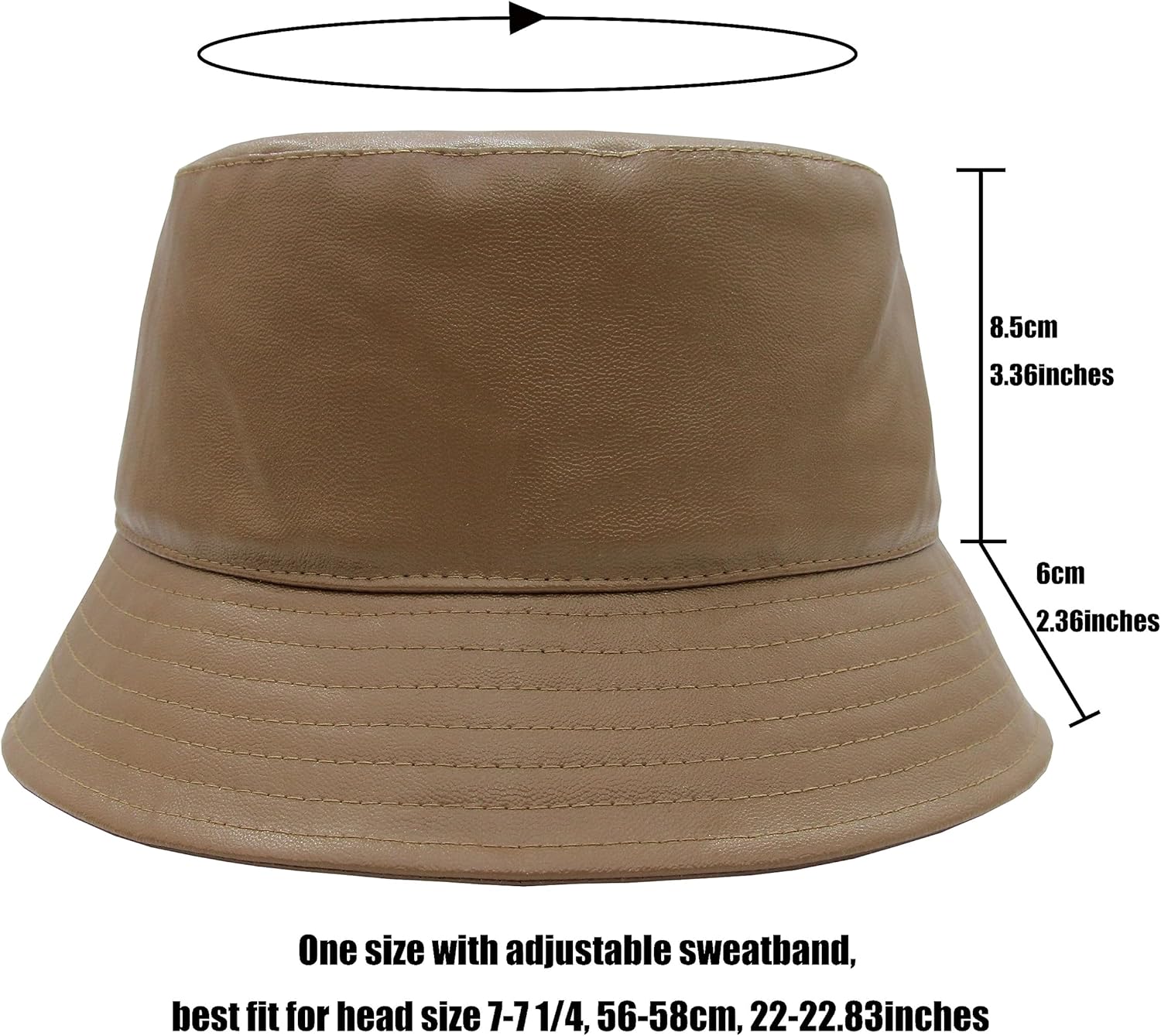 Sombrero de pescador unisex de piel sintética para mujer, impermeable, sombrero de lluvia de ala ancha, sombrero de sol de pescador para hombres y