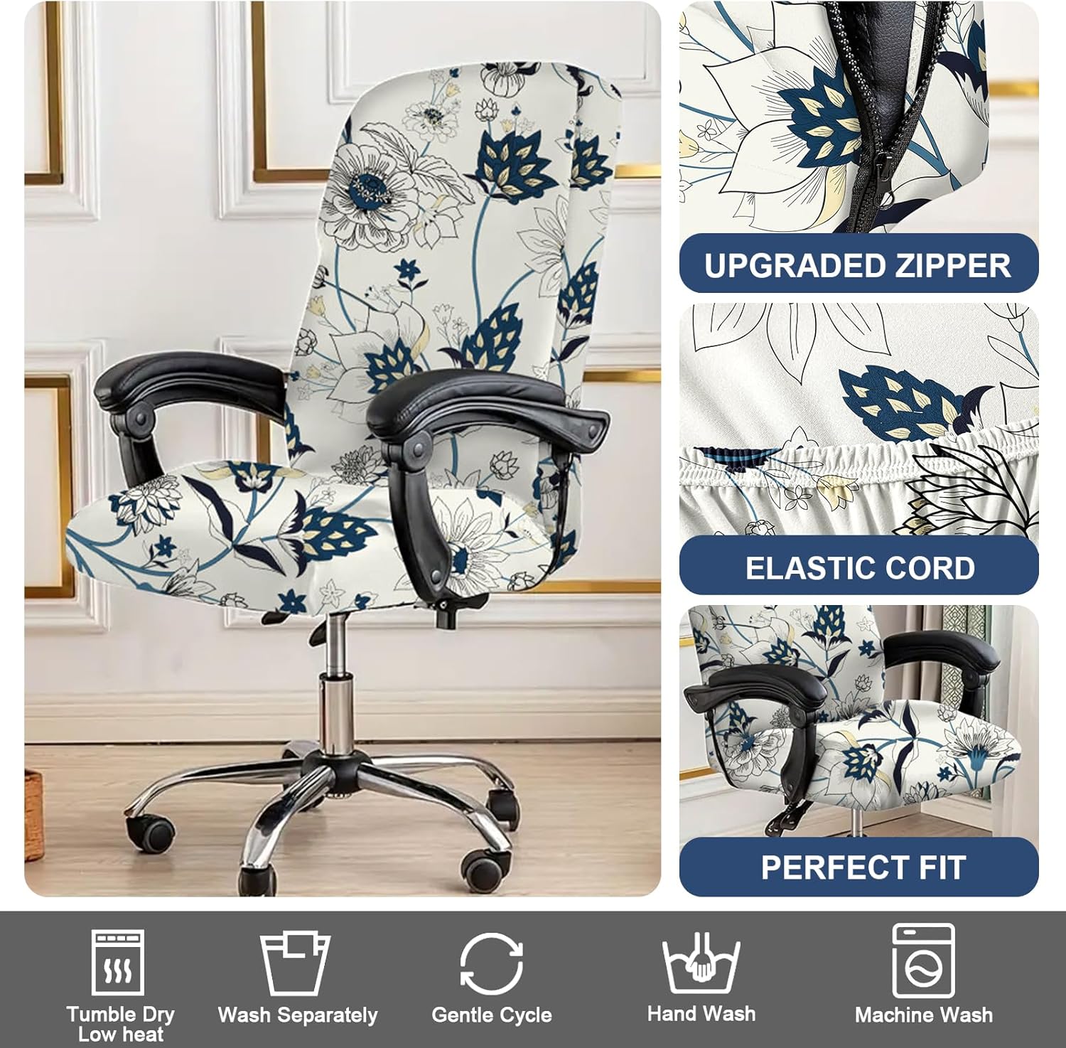 HAOYONG Fundas elásticas para sillas de oficina, fundas suaves para silla de escritorio, fundas para silla de jefe, fundas universales para silla