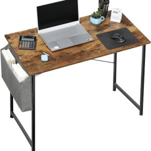 Simple Deluxe Escritorio de oficina para computadora, mesa de PC de estilo moderno y simple con bolsa de almacenamiento, para trabajo en casa, Simple Deluxe Escritorio de oficina para computadora, mesa de PC de estilo moderno y simple con bolsa de almacenamiento, para trabajo en casa,
