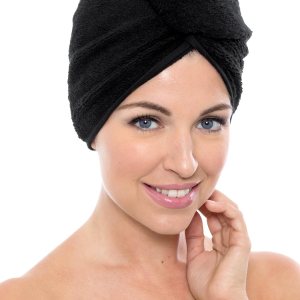 Mujer viscosa de bambú toalla de pelo toalla de secado de pelo Wrap por texere, Unitamaño, Negro Mujer viscosa de bambú toalla de pelo toalla de secado de pelo Wrap por texere, Unitamaño, Negro